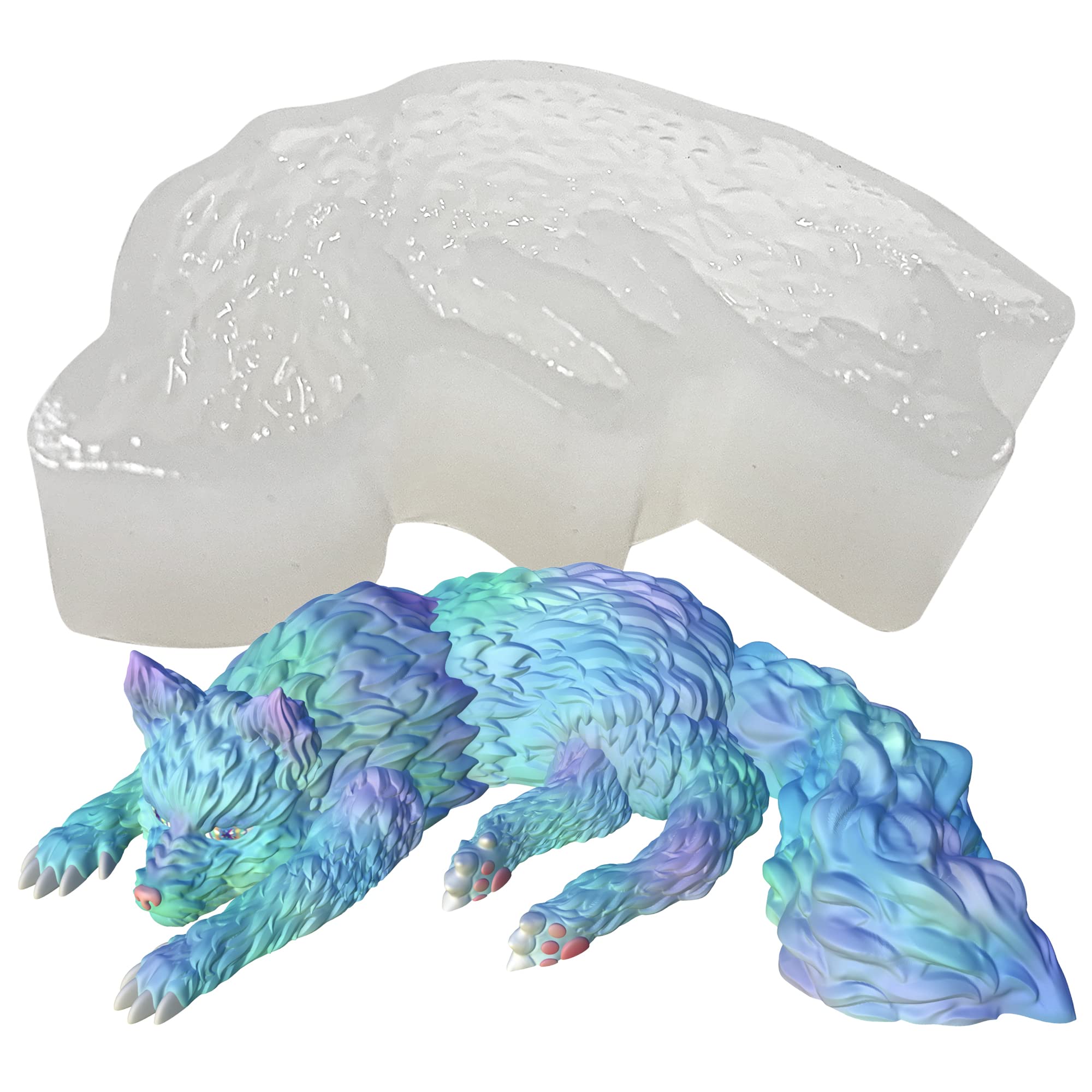 Timber Wolf 3D Epoxy Resin Silicone Mold for Cake Decorating, Fondant Sugar Craft, Polymer Clay & Plaster - Perfect for DIY Fairy Garden, Cake Toppers, and Home Decor Projects