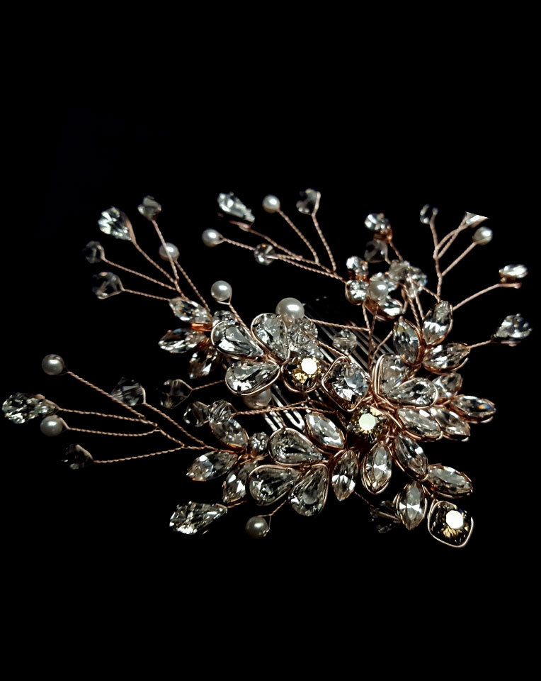 Elegant Crystal Vine Bridal Hair Comb - Best Seller Wedding Headpiece by Claire B by Kezani | Perfect for Brides, Prom, and Formal Events