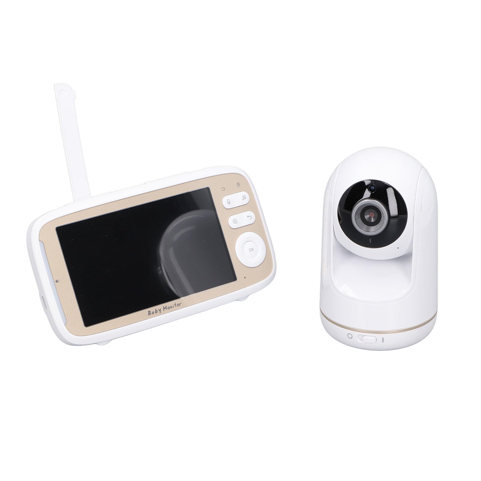 HD Baby Monitor with 5-Inch Screen, 2-Way Audio, Temperature Display & Lullabies - Home Security Camera for Pets & Kids (US Plug) | Perfect for Nursery, Bedroom & Pet Safety Monitoring