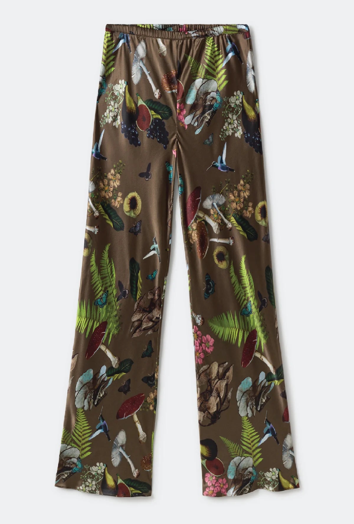 Bias Cut Pants Magic Mushroom Dark Earth - Stylish & Comfortable Women's Trousers for Casual Wear & Office Outfits