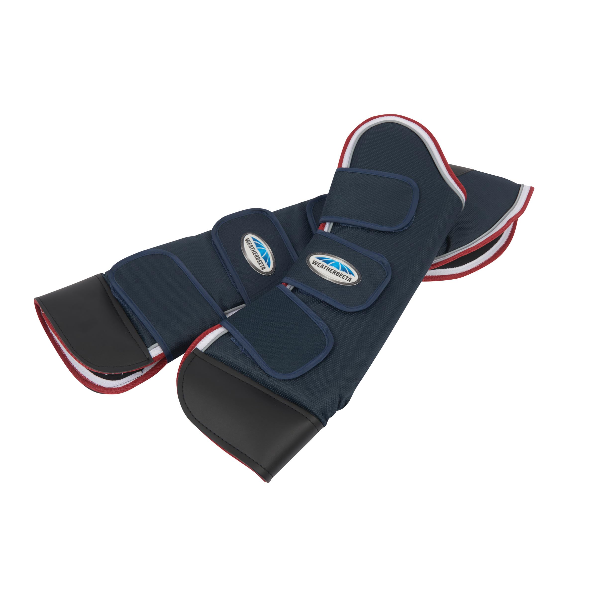 Weatherbeeta Deluxe Travel Horse Boots - Full Size, Navy/Red/White - Protective Leg Wraps for Trail Riding, Training & Show Prep