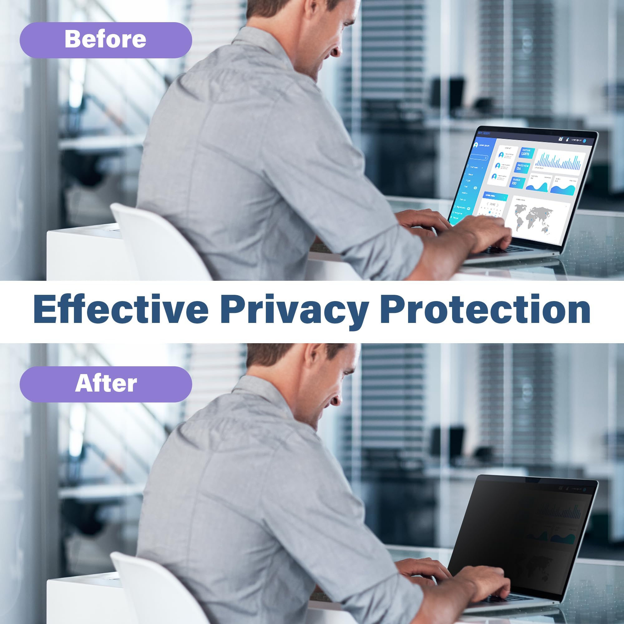 SenseAGE Magnetic Privacy Screen Protector for MacBook Air 13.6