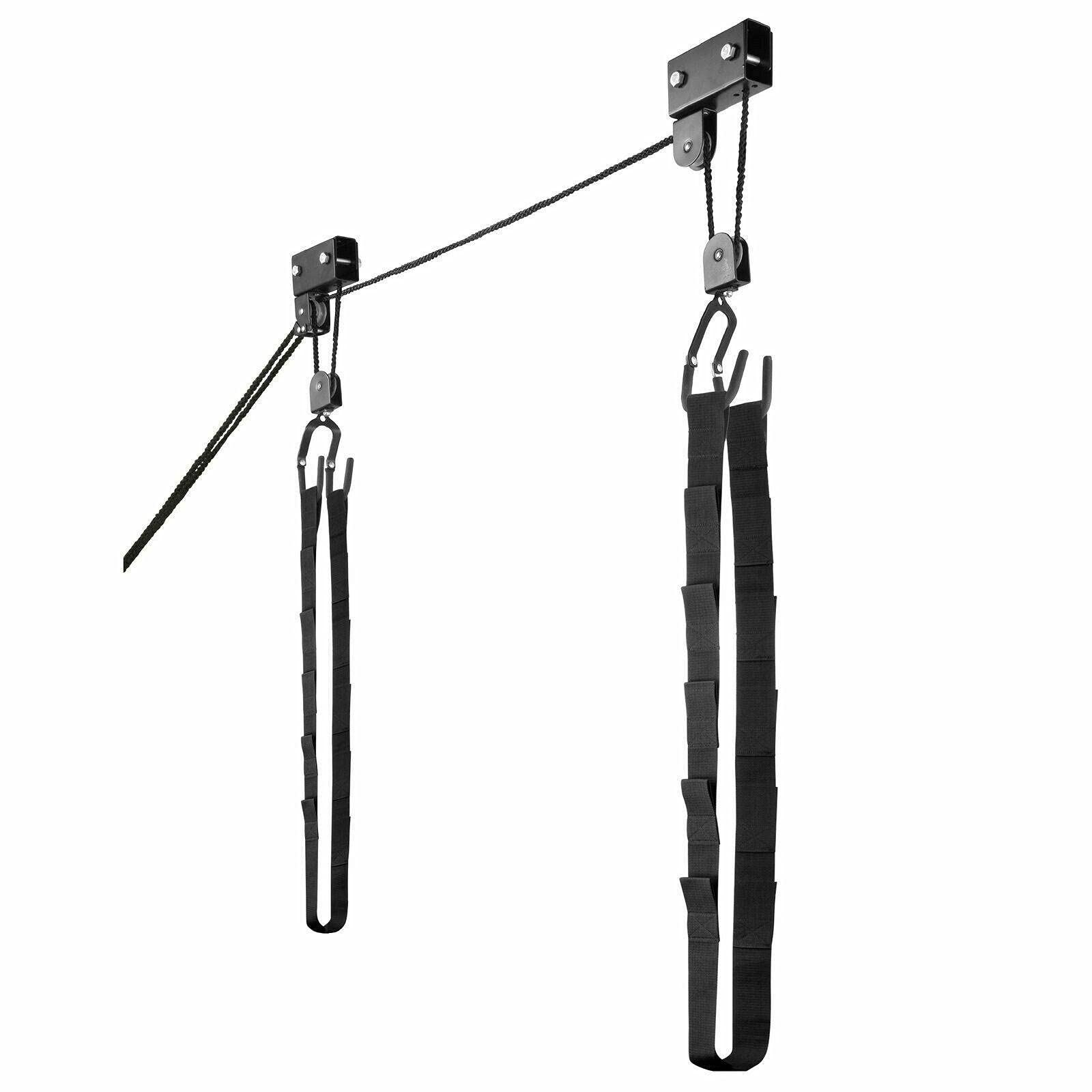 Europder 125 lb Capacity Canoe Hoist & Kayak Storage System - 2 Pack Heavy Duty Kayak Rack for Garage, Ceiling Mounted Kayak Holder, Stand & Organizer - Perfect for Garage Storage, Boat Sheds & Outdoor Kayak Organization