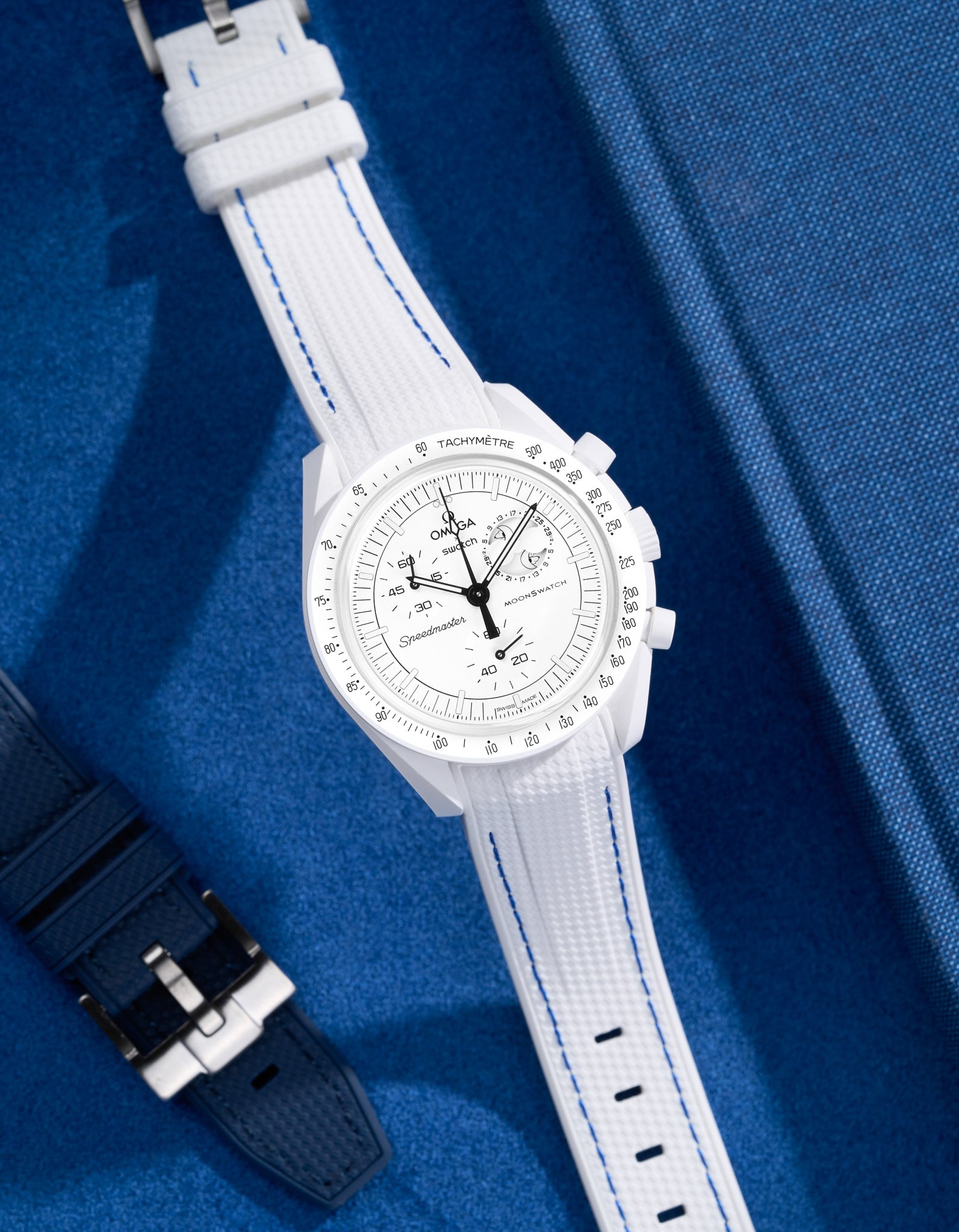 Original Omega X Swatch MoonSwatch Mission to Moonphase Rubber Watch Strap - Durable & Comfortable Replacement Band for Everyday Wear & Sports Activities