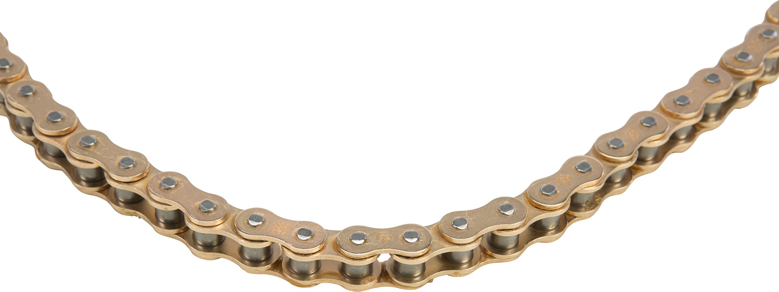Fire Power Standard 420/120 Link Gold Motorcycle Chain - Durable & High-Performance for Harley, Honda, Yamaha & More - Perfect for Street Bikes, Cruisers & Custom Builds