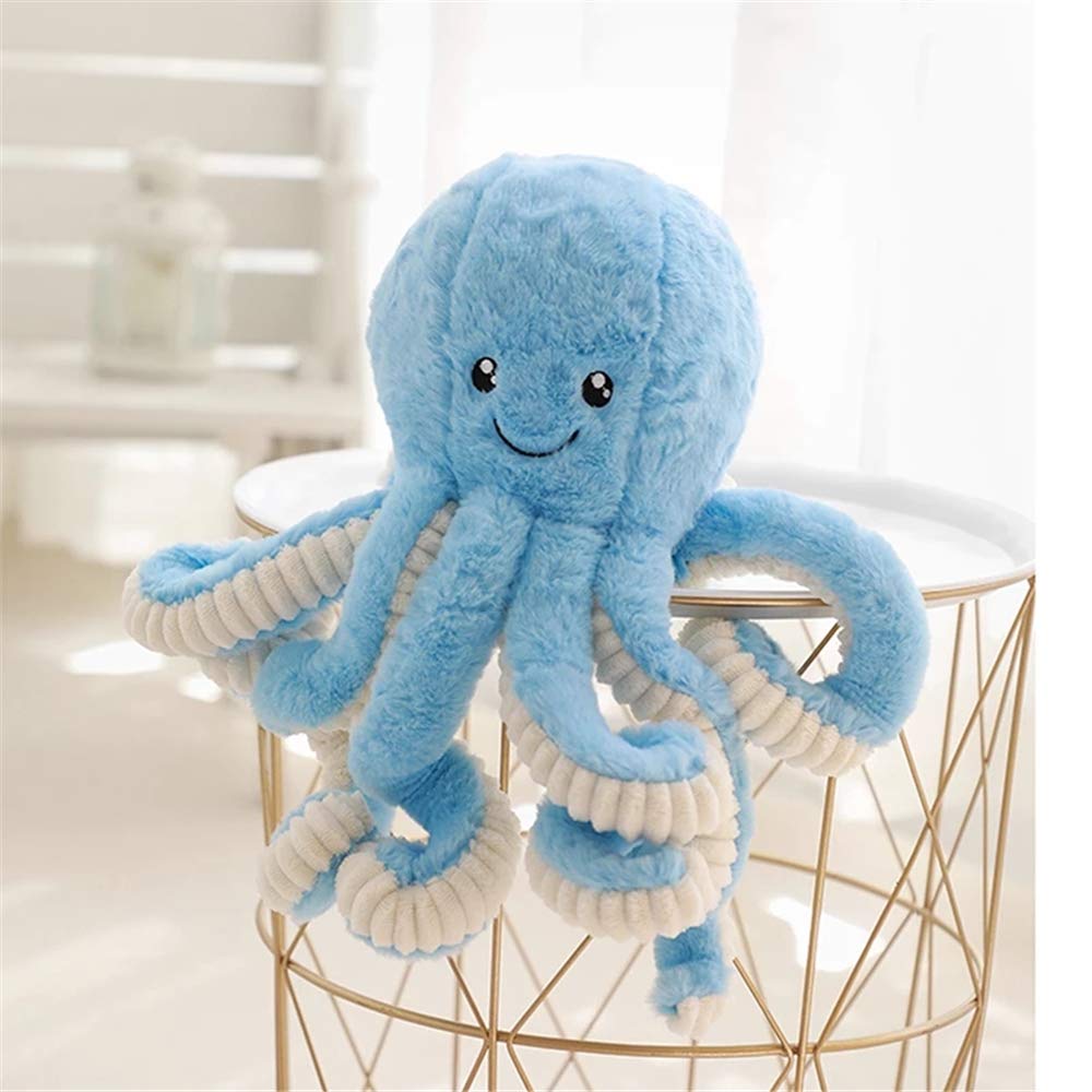 XIAOYAOJING Cute Mood Octopus Plush Doll - Soft Blue Stuffed Ocean Animal Toy, 40cm Plush Pillow for Kids & Adults - Perfect Birthday Gift, Stress Relief & Home Decor