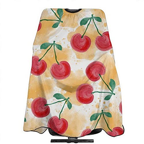 Painted Cherry Hair Cutting Cape Salon Cape Hairdressing Apron 55 X 66 in - Professional Barber Supplies for Styling, Coloring, and Haircuts