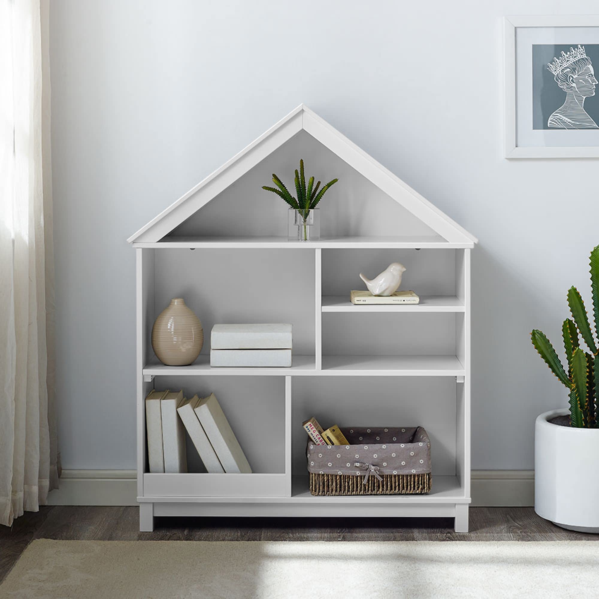 Jack & Jill Kids Home Bookcase - White Wooden Bookshelf for Children's Room, Nursery, Playroom - Perfect for Organizing Books, Toys, and Decor