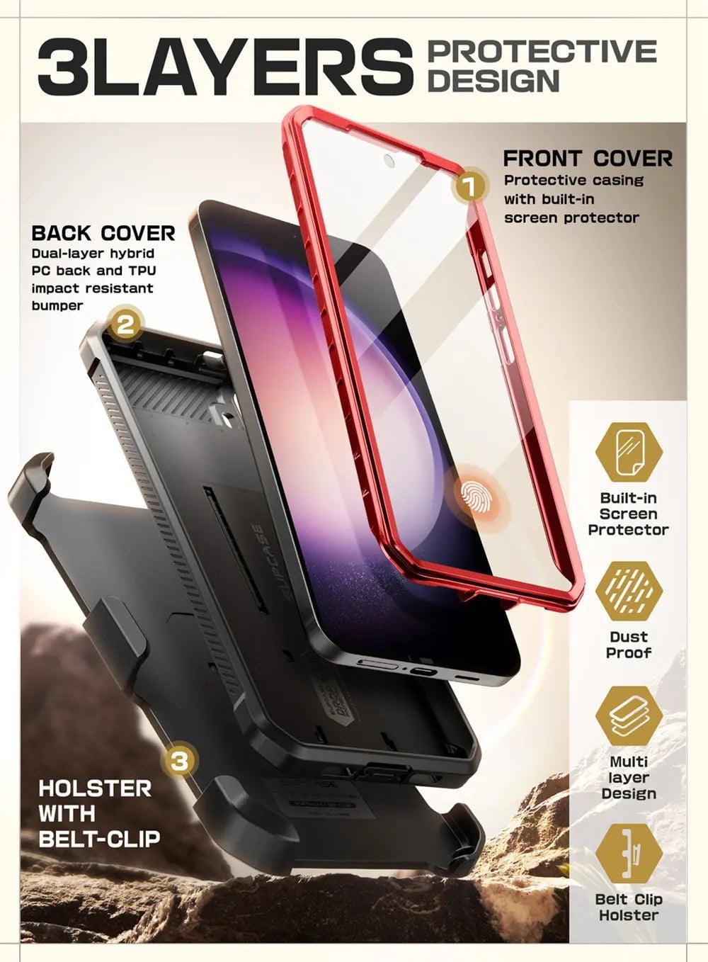Samsung Galaxy S24 Plus Case, Supcase UB Pro Full Body Dual Layer Protective Cover - Shockproof, Drop Protection for Everyday Use & Outdoor Activities