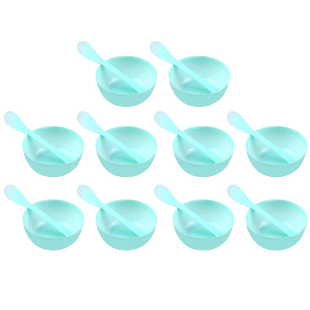 10-Piece Slime Mixing Bowl Set - Plastic Glue Mixer & Crystal Mud Containers for DIY Crafts, Makeup, and Slime Making (Green) - Perfect for Kids' Activities, Art Projects, and Creative Play