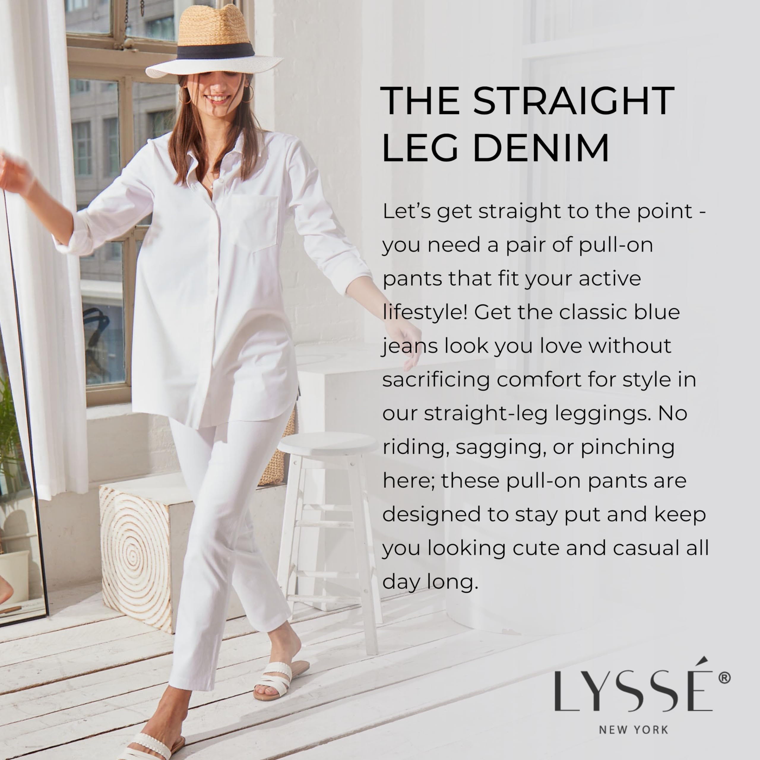 Lyssé Women's Plus Size Straight Leg Jeans - Comfortable Stretch Denim Pants for Casual Wear & Everyday Outfits