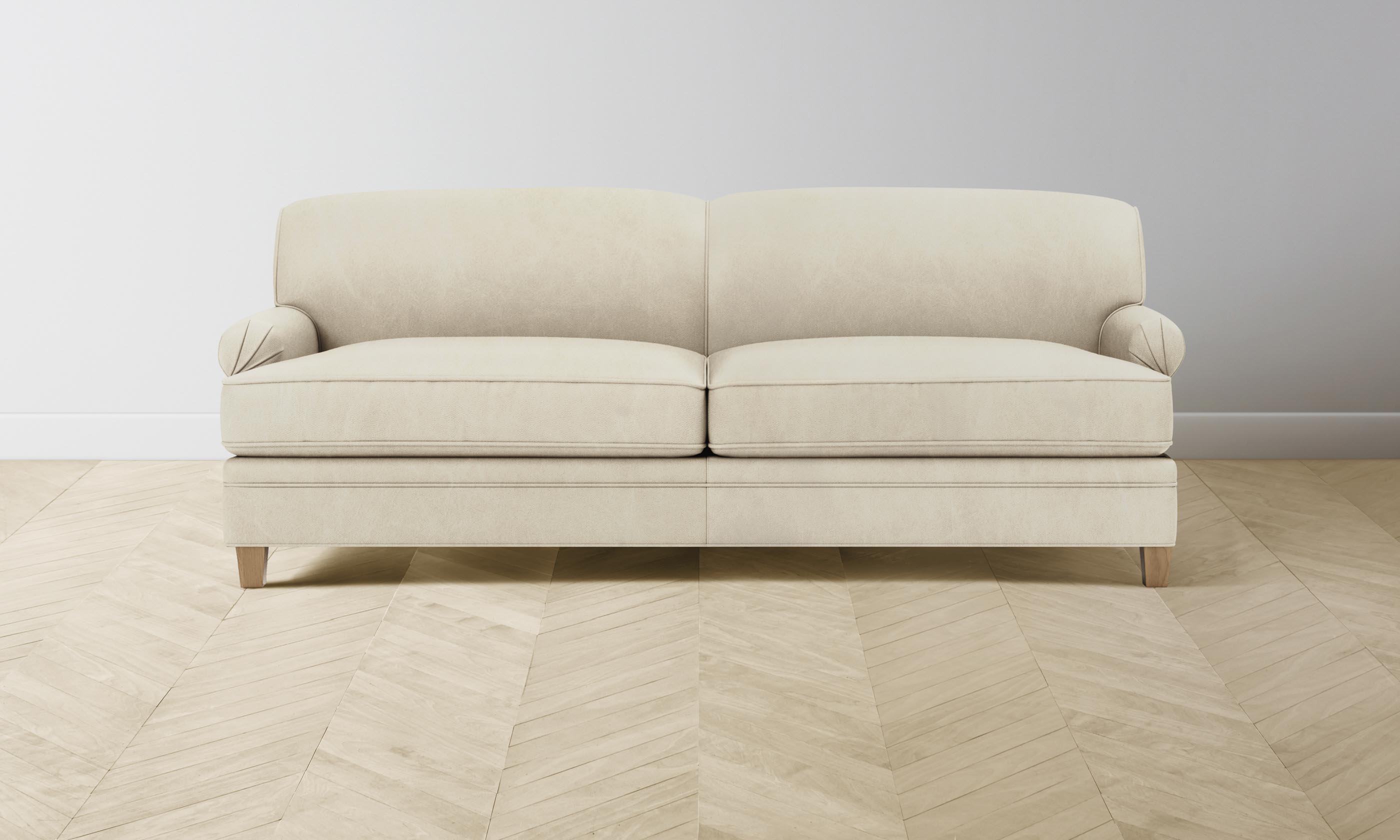 Carmine Sofa - Premium Tuscan Leather Upholstery in Bisque Color | Elegant Living Room Furniture for Modern Homes