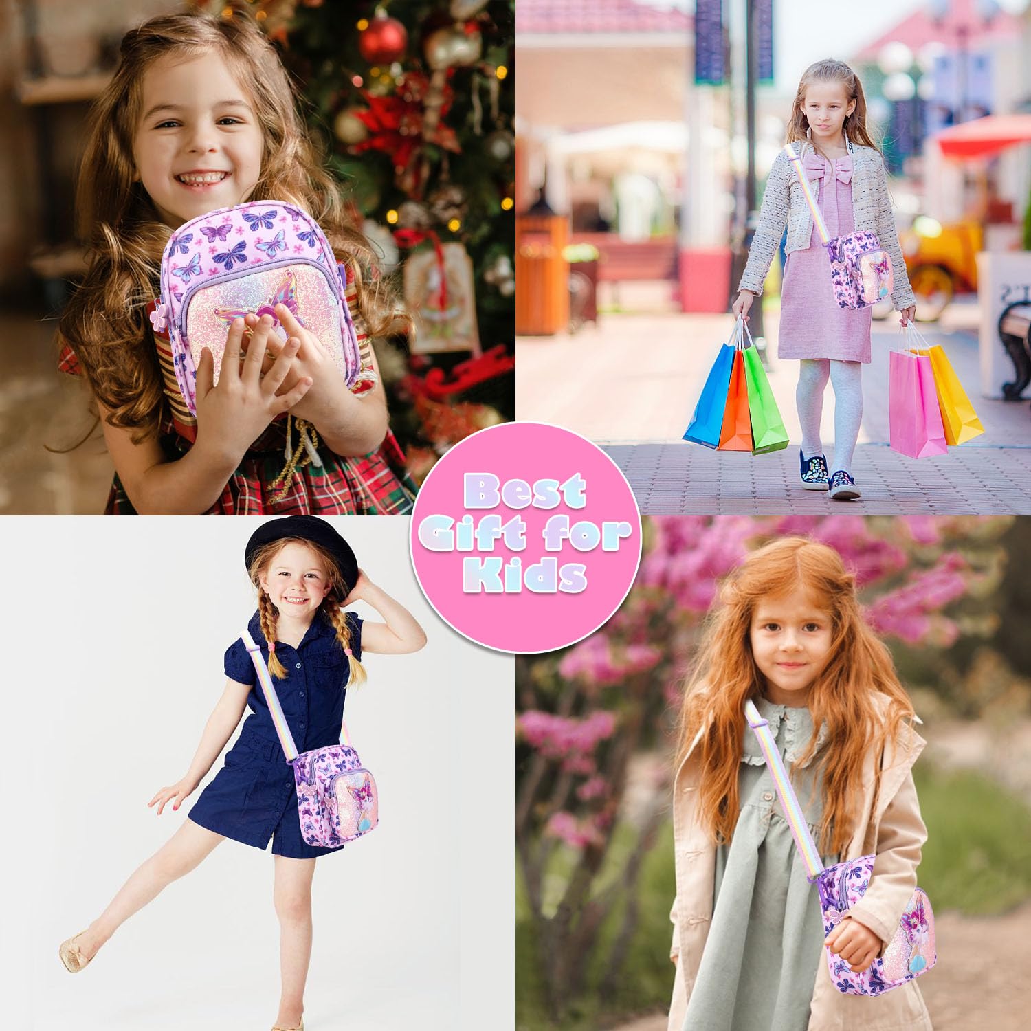 **Kids Crossbody Bag for Girls Age 3-12 - Cute & Durable Purse for Little Girls, Perfect for School, Travel & Birthday Gifts**
