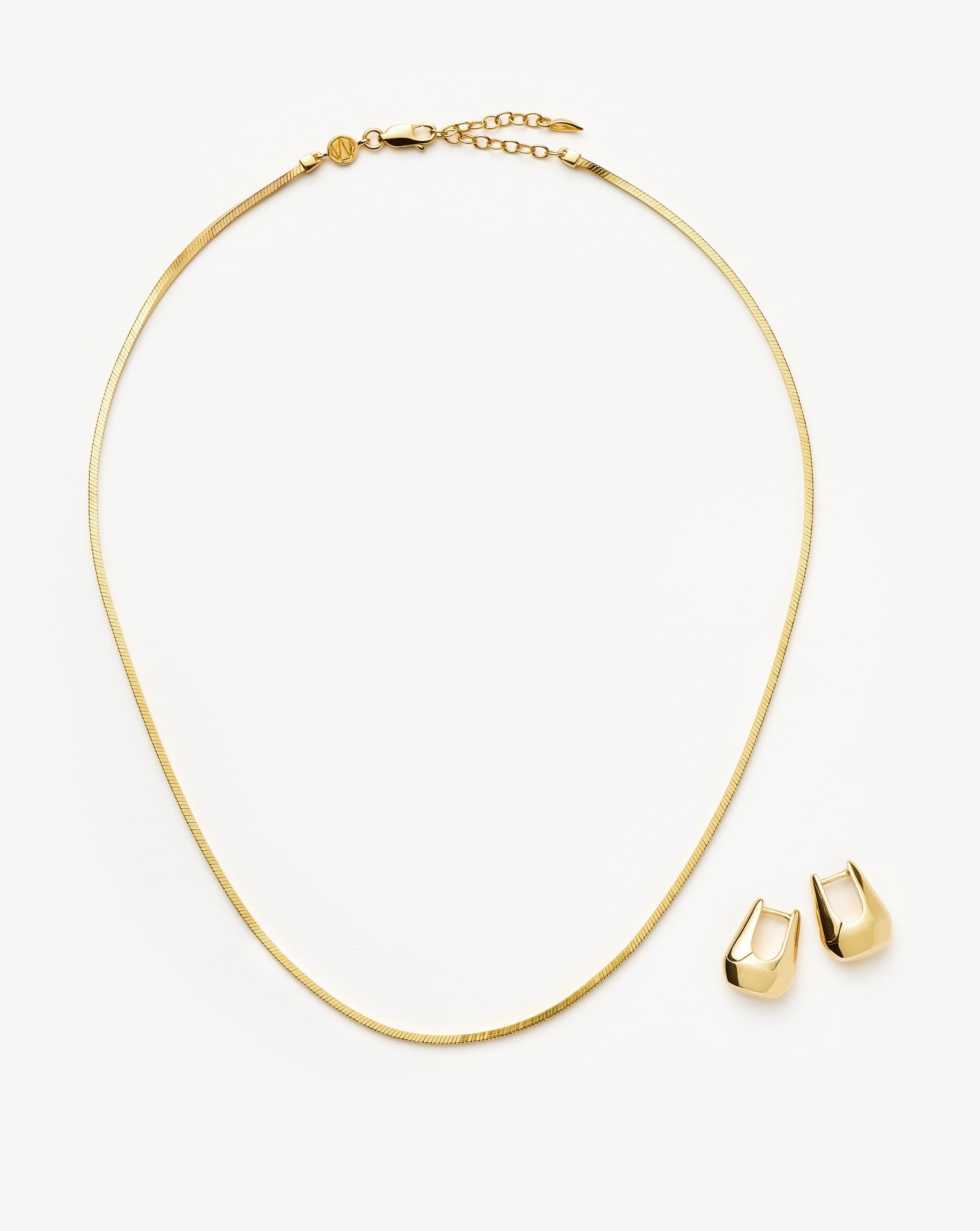 Lucy Williams Arco Earrings & Necklace Set - 18k Gold Vermeil Jewelry for Women | Elegant Gift for Birthday, Anniversary & Special Occasions