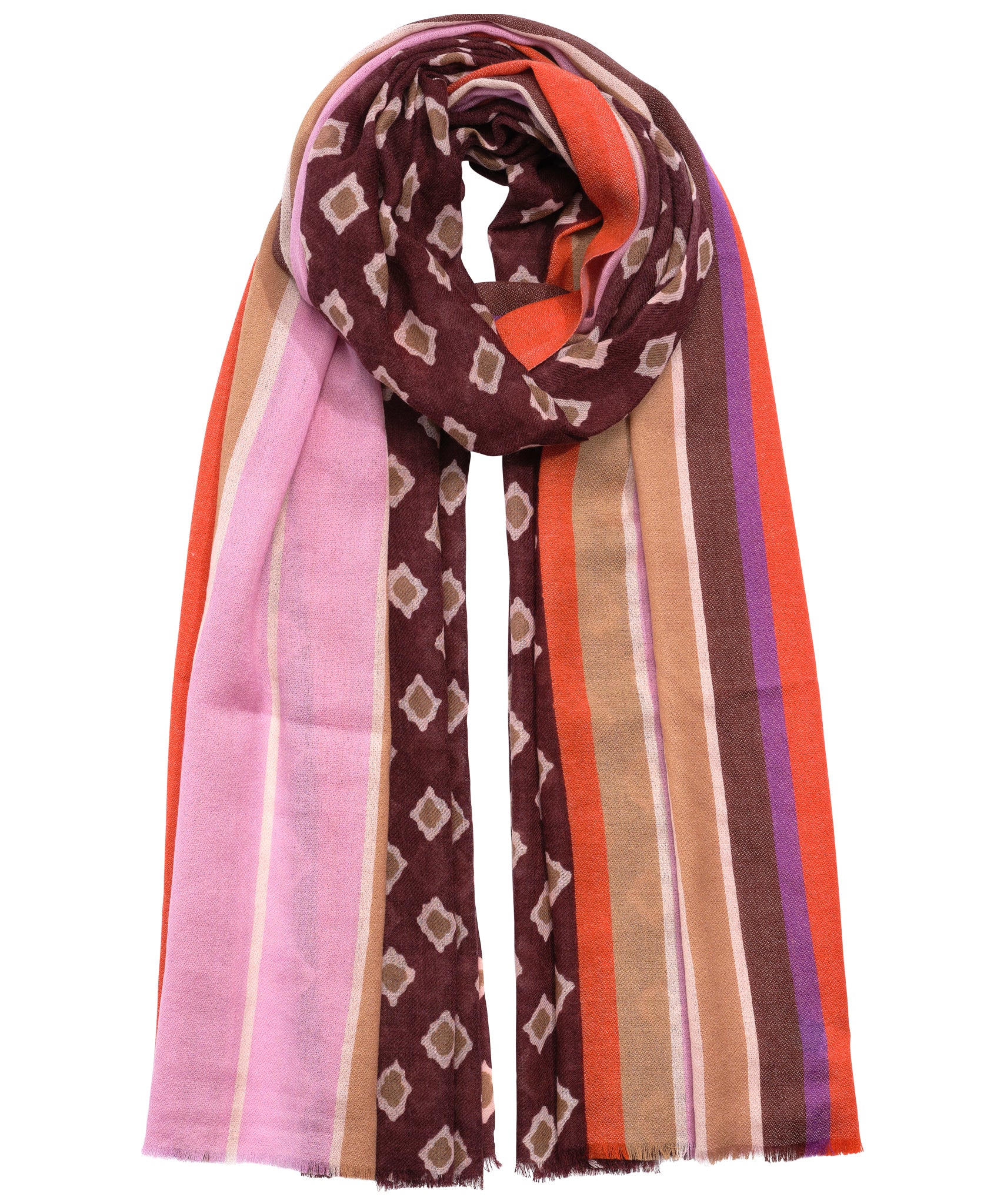 Stylish Foulard Stripe Wrap Scarf - Lightweight & Versatile Fashion Accessory for Women - Perfect for Office, Travel, and Casual Outfits