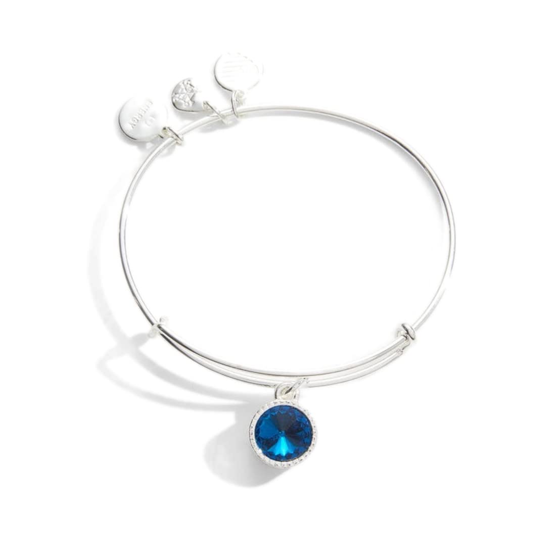 Alex and Ani Expandable Birthstone Bangle Bracelet for Women - Adjustable 2 to 3.5 Inches - Crystal Charm Jewelry with Shiny Finish - Perfect Birthday Gift, Anniversary Present & Everyday Wear