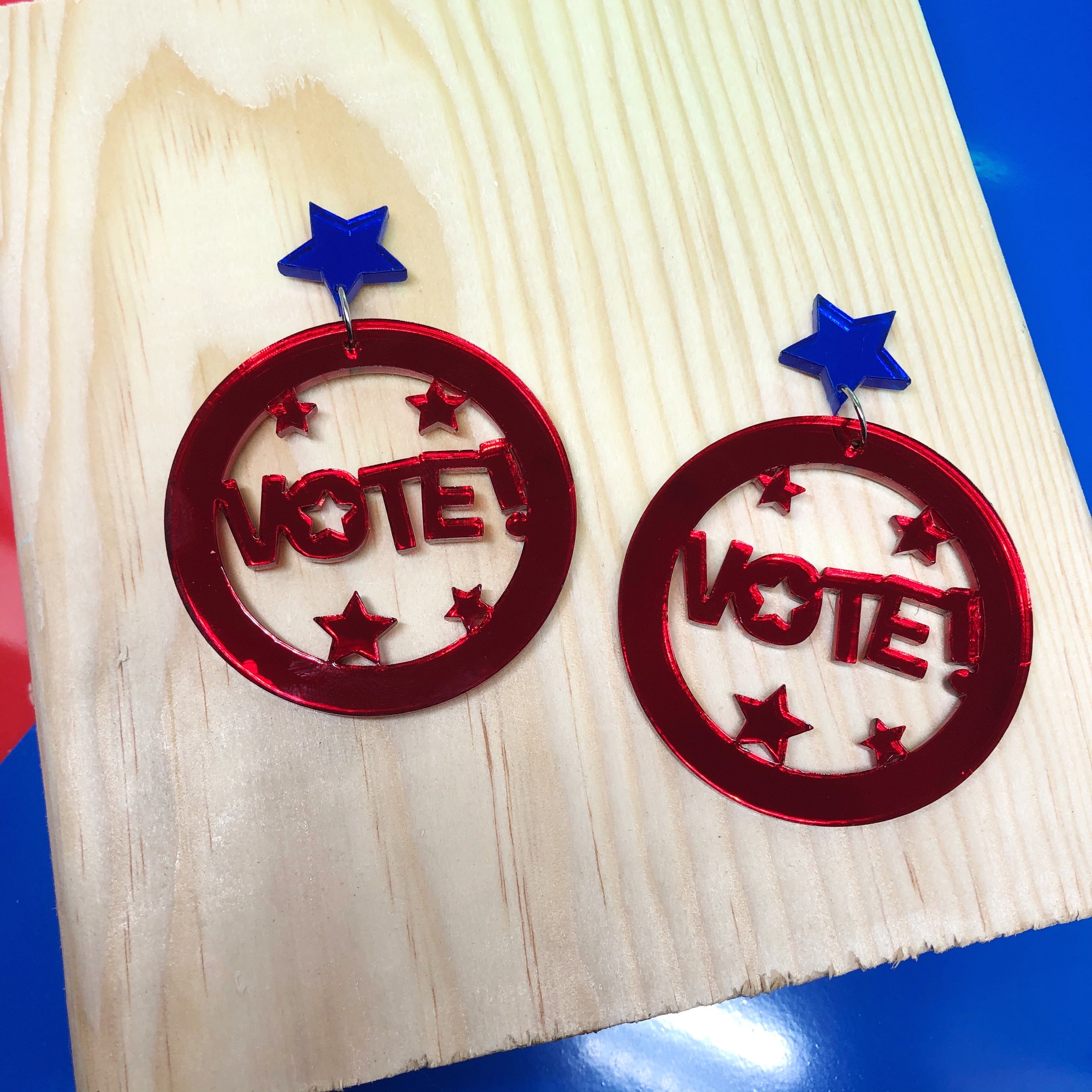 Vote Circle Dangle Earrings - Stylish Political Statement Jewelry for Women | Perfect for Elections, Protests & Civic Engagement Events