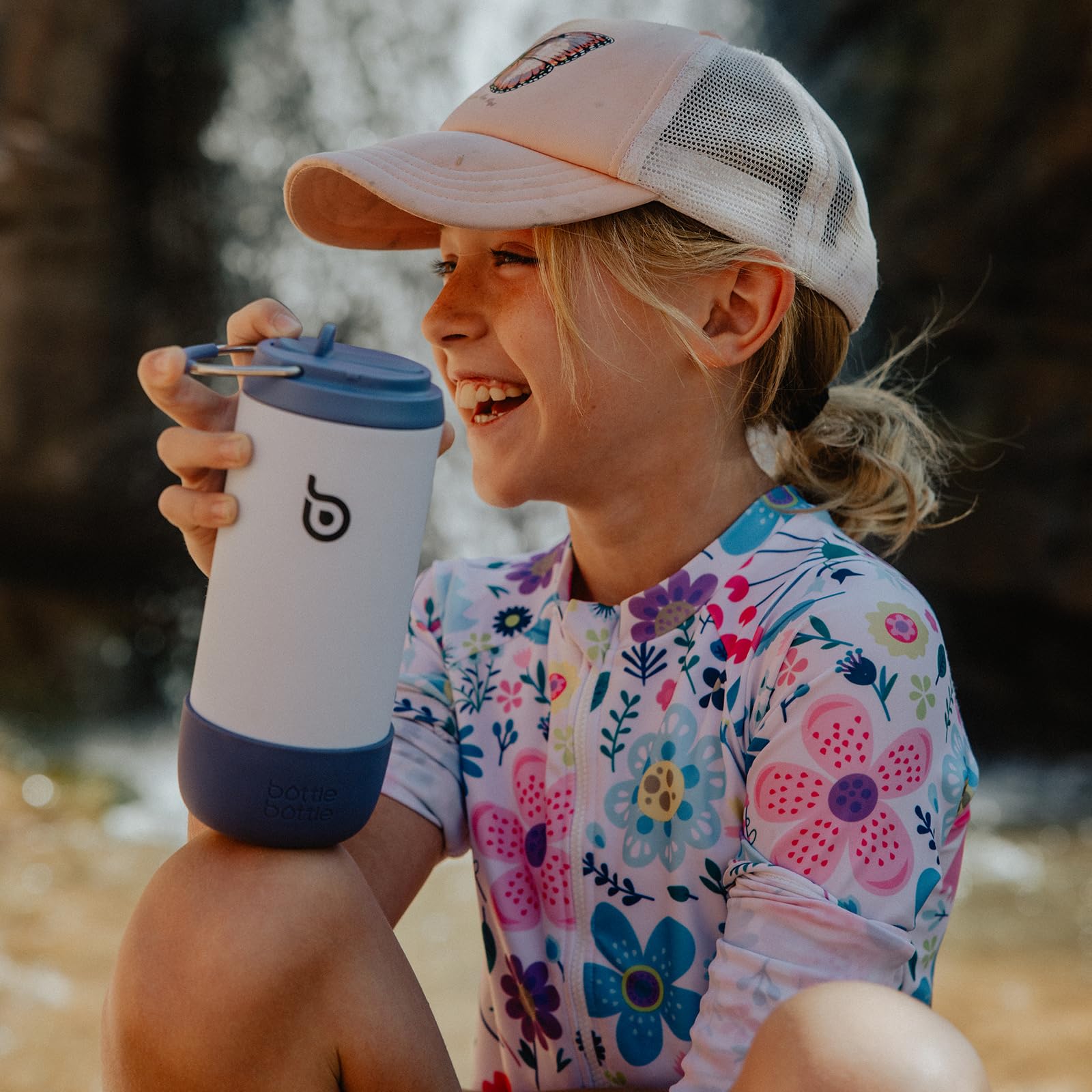 12 oz Insulated Stainless Steel Kids Water Bottle with Leak Proof Lid - Double Wall Vacuum Thermos for Hot & Cold Drinks - Perfect Gift for Boys, Girls & Friends (Blue) - Ideal for School, Sports & Outdoor Activities