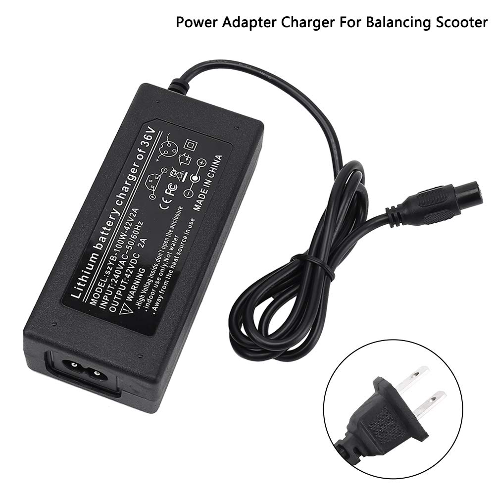 42V 2A Electric Scooter Battery Charger - 3-Prong Power Adapter for E-Bike & Scooter | Fast Charging | Weatherproof Design | Perfect for Commuting & Urban Travel