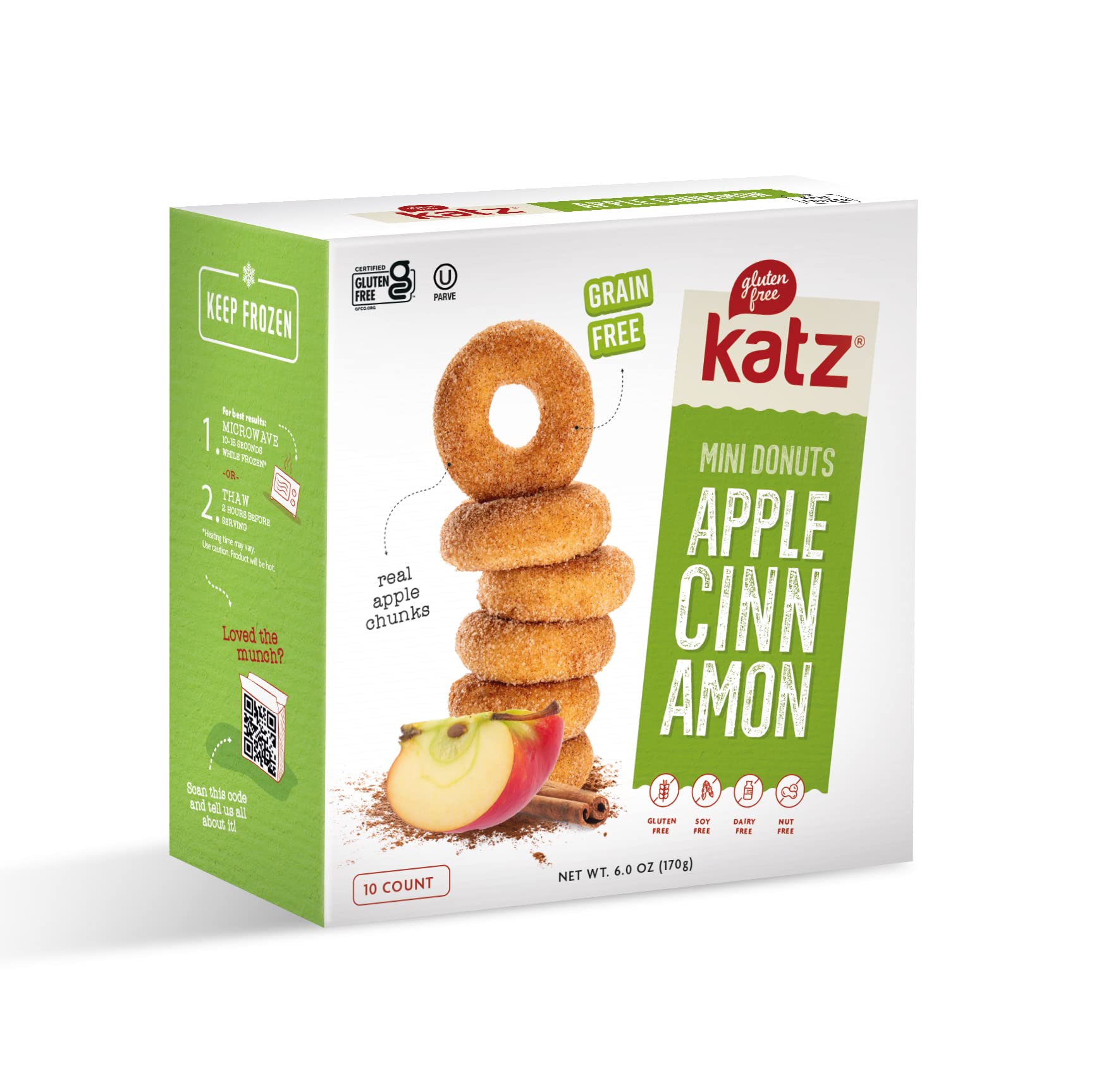 Katz Gluten Free Cinnamon Lovers Variety Pack - 6 Pack | Includes Cinnamon Buns, Toaster Pastries, Rugelach, Donuts & Donut Holes | Nut Free, Soy Free, Kosher Certified | Perfect for Breakfast, Snacks & Desserts | Allergy Friendly Treats for Adults & Kids