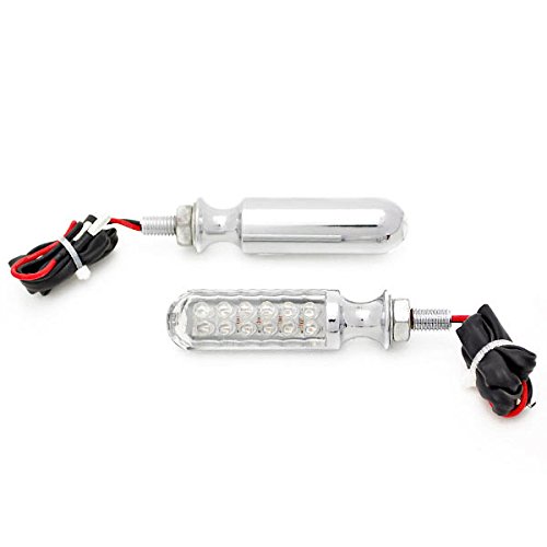 Krator Mini Custom LED Turn Signal Indicator Lights for Harley Davidson Dyna Glide Wide Glide FXDWG FXWG - Bright Safety Lights for Night Riding & Motorcycle Customization