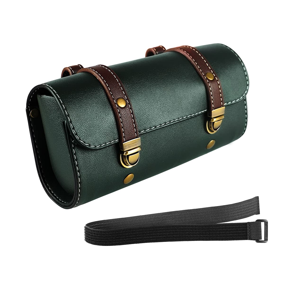 **YIBO Waterproof Quick Release Motorcycle Fork Bag - Universal Leather Side Tool Pouch for Bicycle & Bike Accessories (Green) - Perfect for Road Trips, Commuting & Outdoor Adventures**