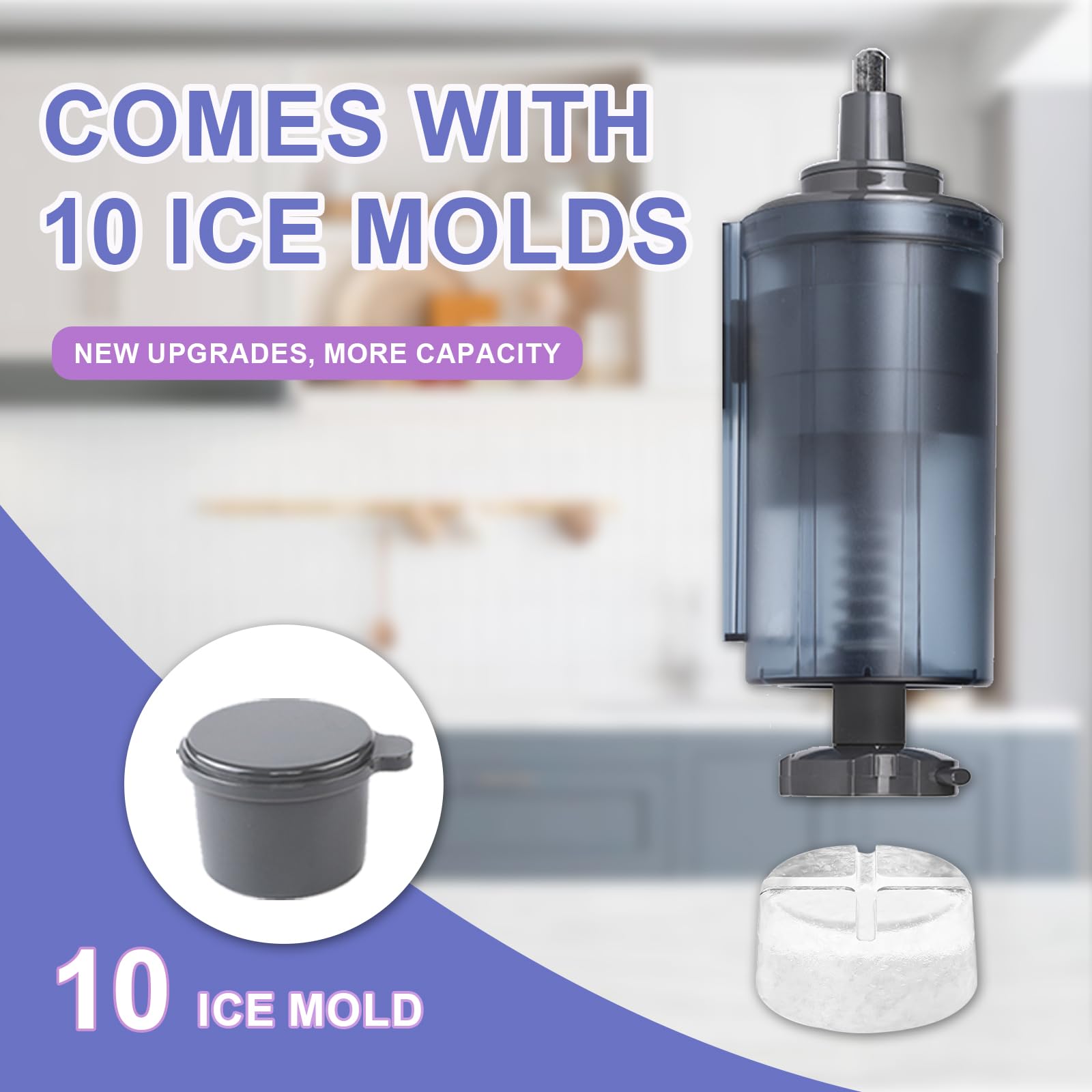 KitchenAid Stand Mixer Shaved Ice Attachment - Snow Cone Maker, Hawaiian Shaved Ice Machine with 10 Ice Molds for Home Use | Perfect for Summer Parties, Dessert Making & Family Gatherings