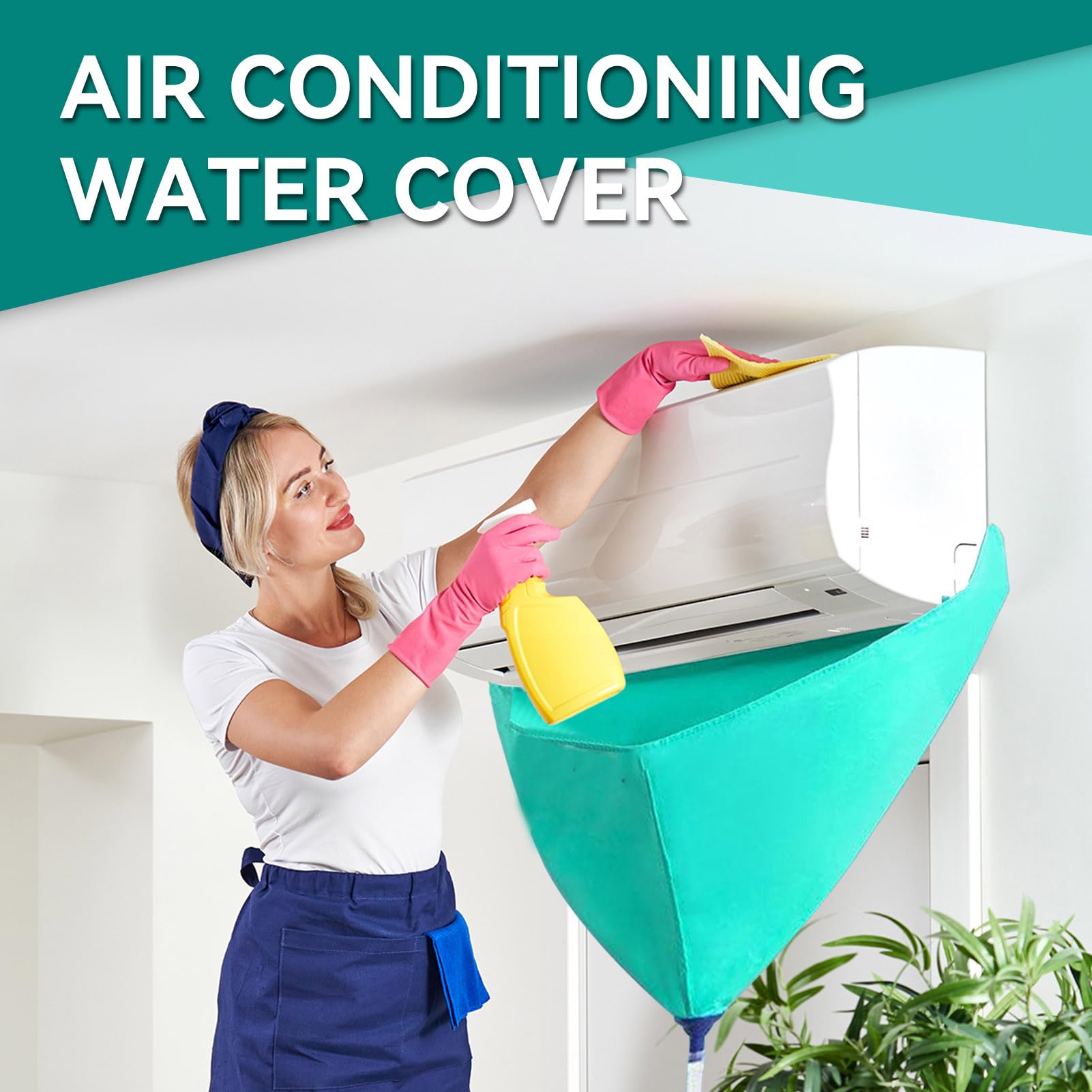 Split Air Conditioner Cleaning Cover Kit - Waterproof Dust & Washing Protector Bag with Hose for Wall Mounted AC | Indoor & Outdoor Use for Home & Office Maintenance
