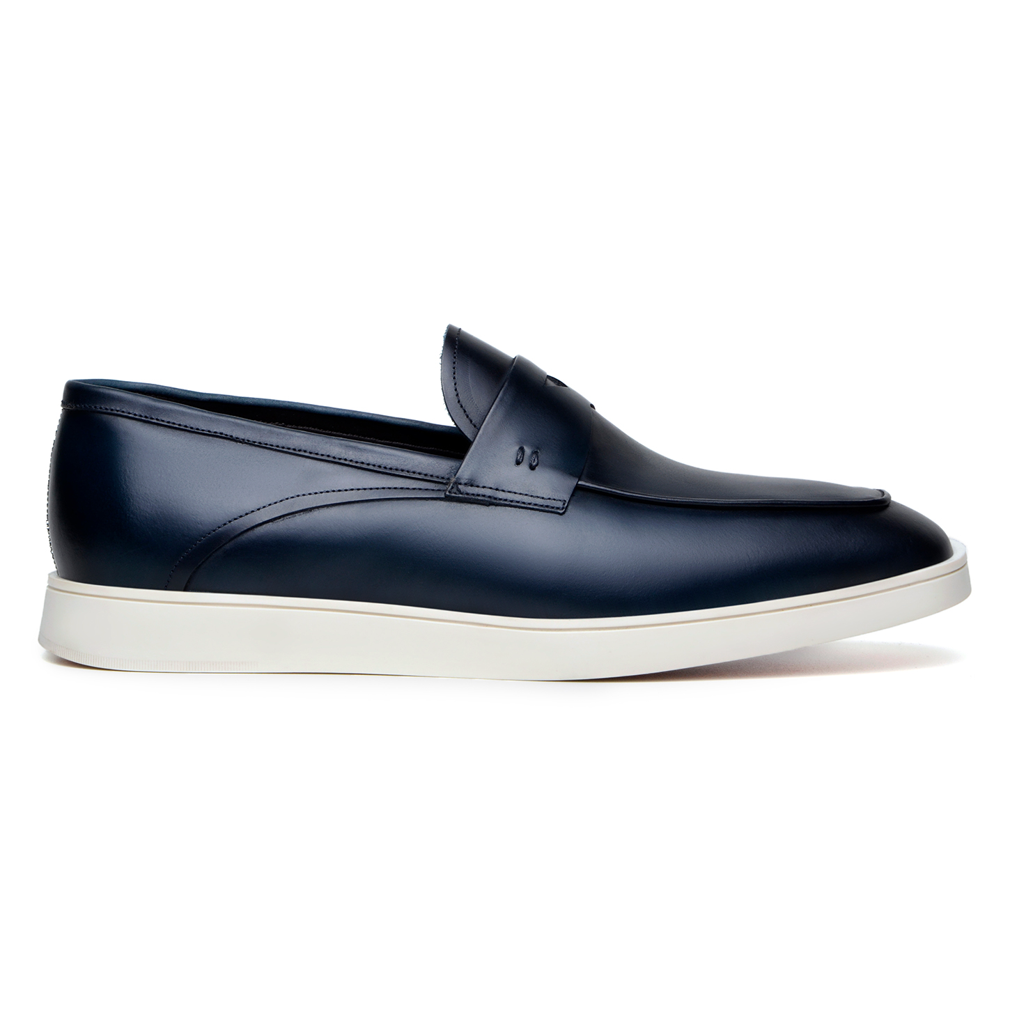 Belvedere Maurizio Hybrid Penny Loafer Dress Shoes for Men - Navy Blue Leather Business Casual Shoes - Perfect for Office, Weddings & Formal Events