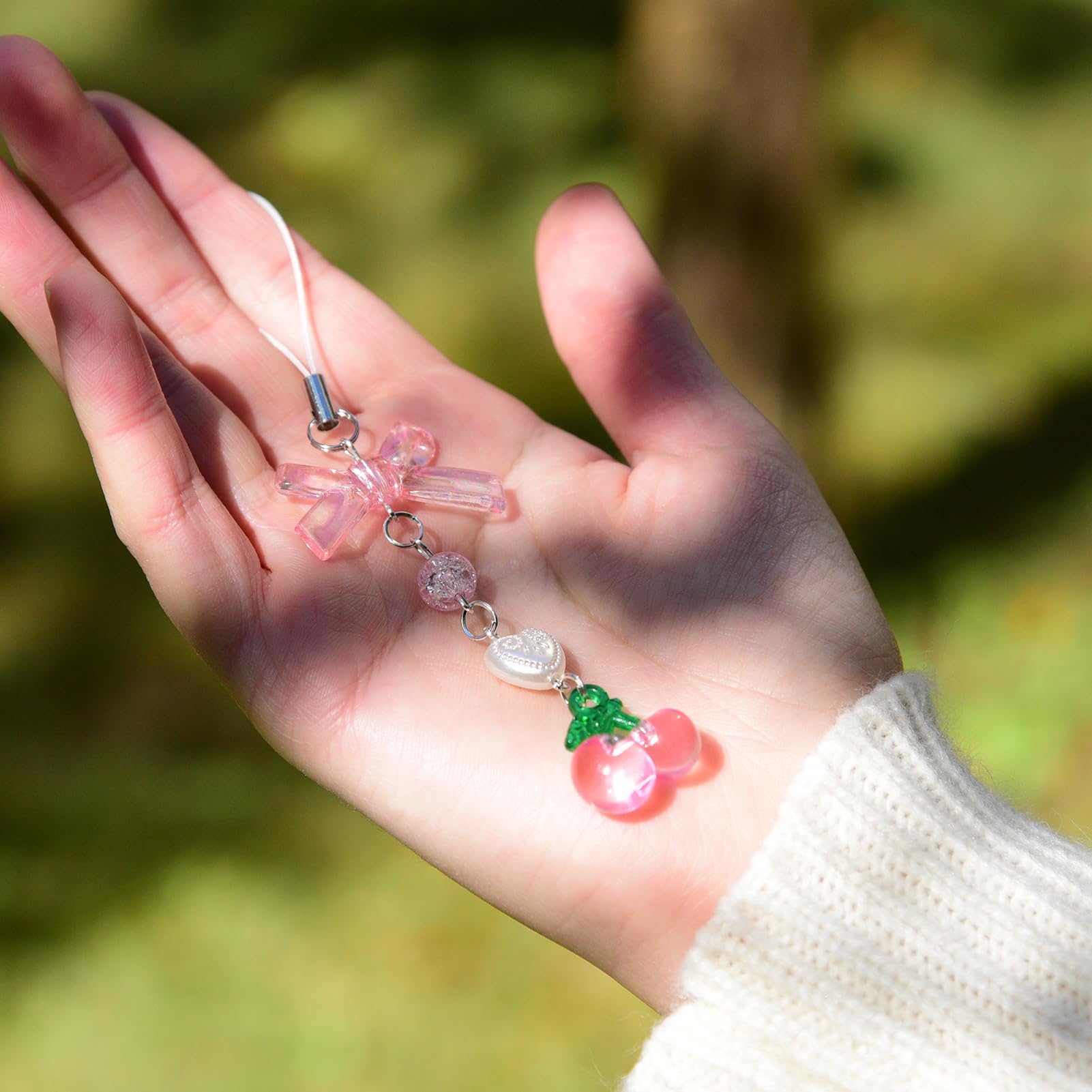 Strawberry Cherry Phone Charm - Y2K Kpop Aesthetic Cute Keychain for Phone, Bag, AirPods, Camera & More | Perfect for Kawaii Decor, Gifts & Accessories