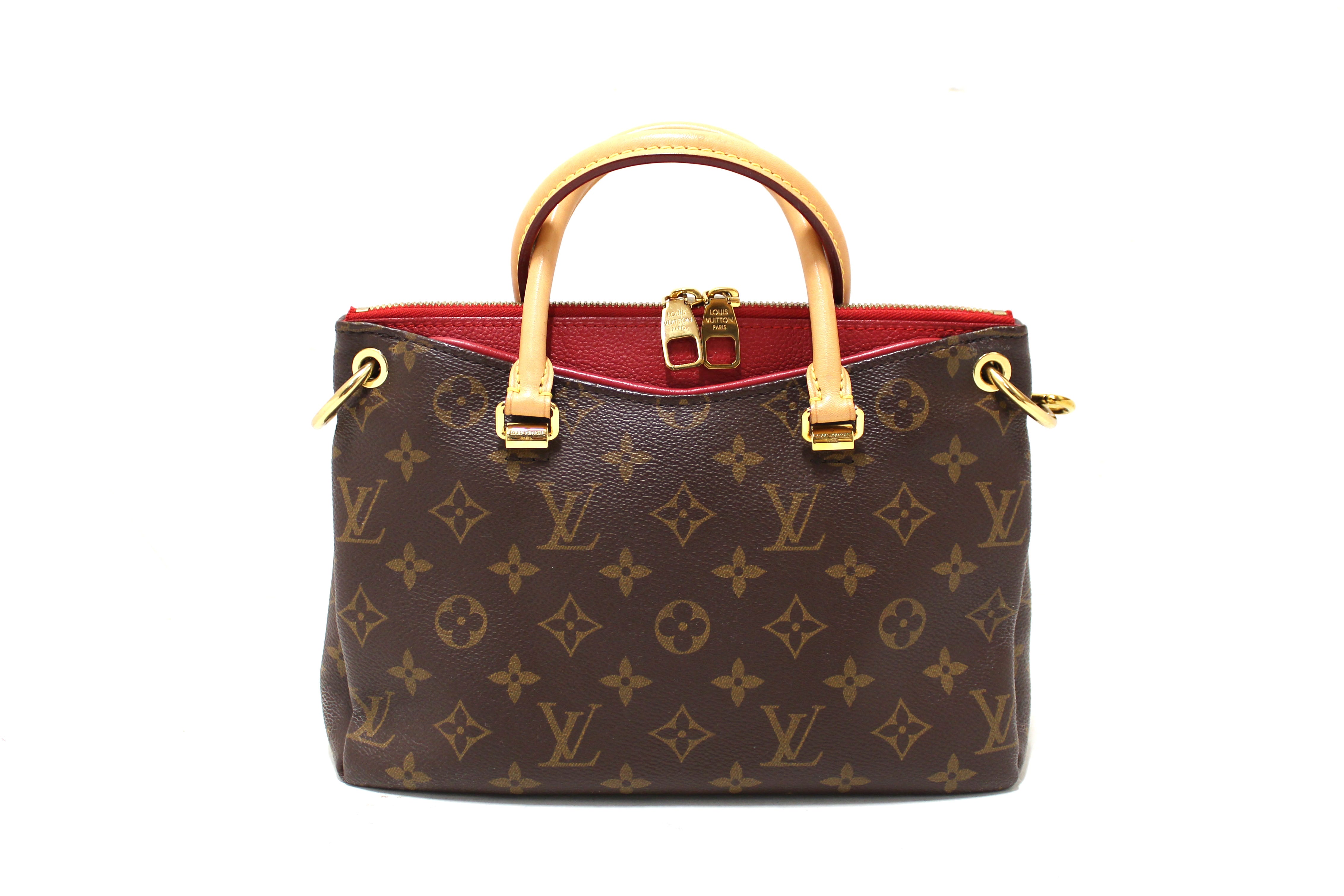Authentic Louis Vuitton Monogram Red Pallas BB Crossbody Bag - Luxury Leather Handbag for Women, Fashion Shoulder Purse for Daily Use, Work, Travel & Special Occasions