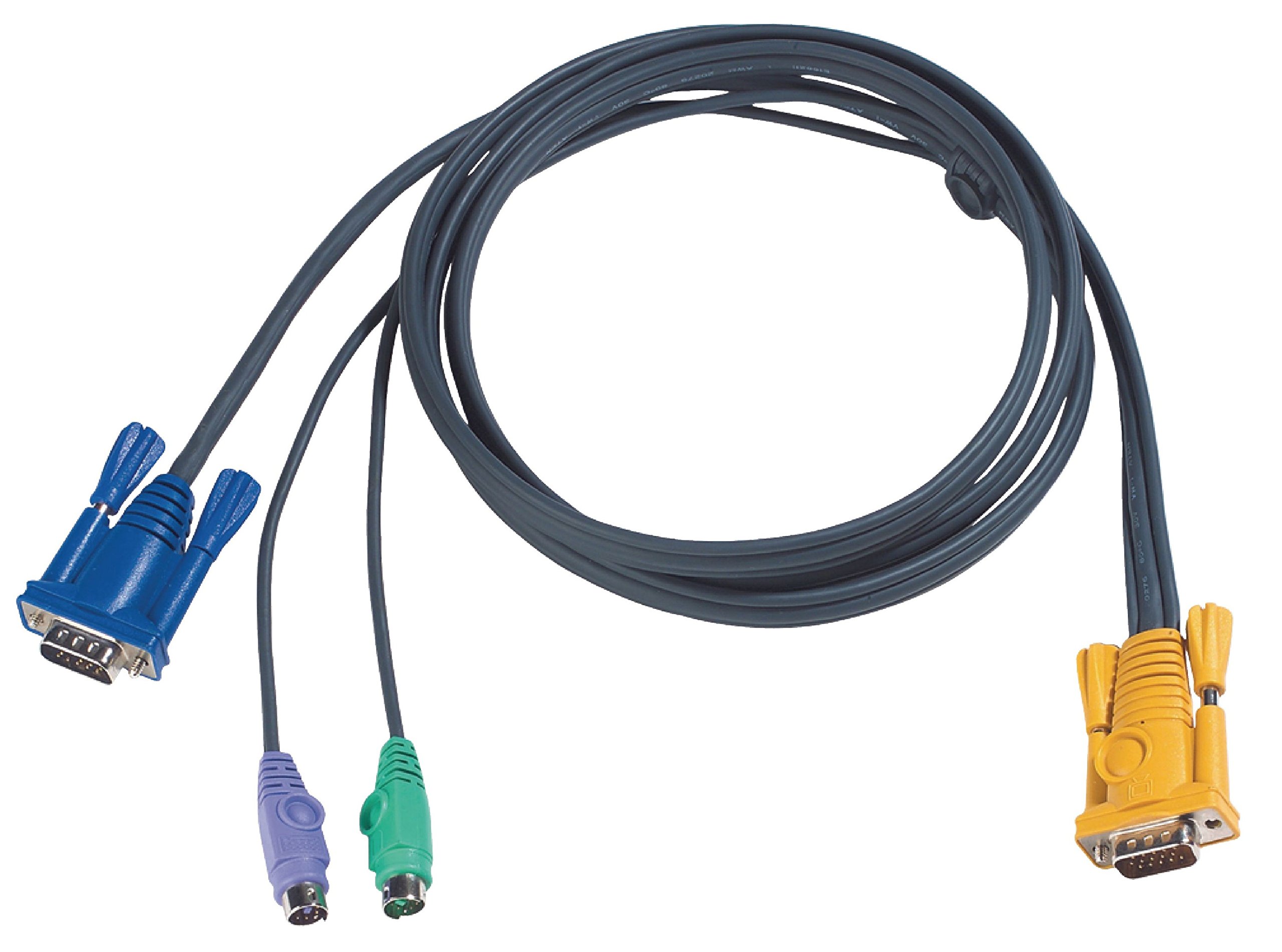 ATEN 2L-5202P KVM Switch Cable - 1.8m (6ft) USB to PS/2 Keyboard Video Mouse Extension Cord for PC, Server, Workstation - Ideal for Office, Data Center & IT Management