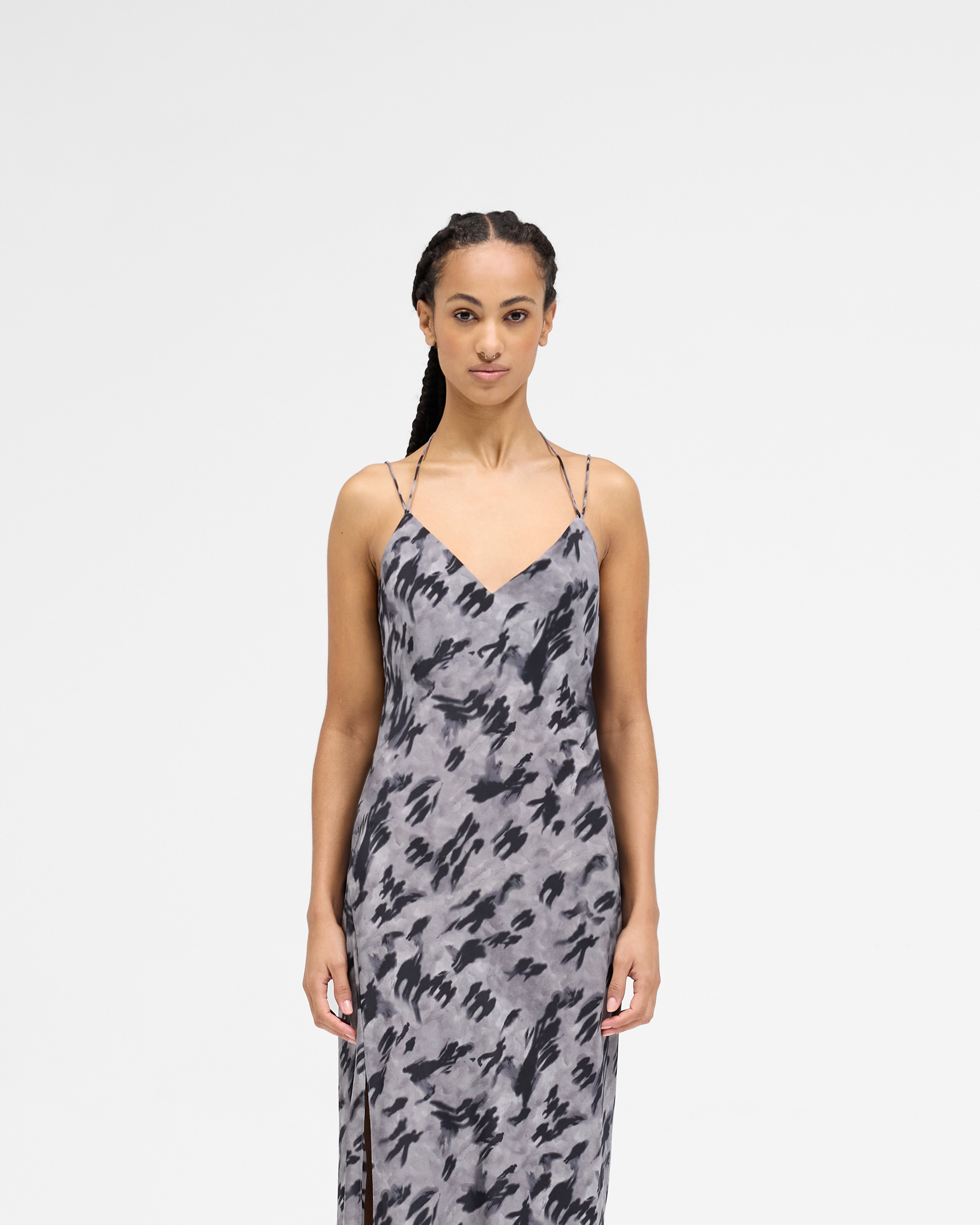 Street Shadow Dress - Dark Scenic Print Flowy Midi Dress for Women | Perfect for Casual Outings, Date Nights & Summer Parties