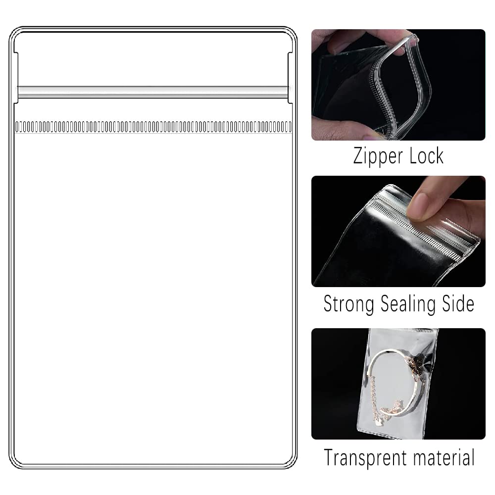 WEDDINGHELPER 150-Pack Clear Plastic Jewelry Bags with Self-Sealing Zipper - Small PVC Transparent Ziplock Pouches for Storing Rings, Bracelets, Earrings - Perfect for Wedding Favors, Jewelry Organizers & Craft Storage