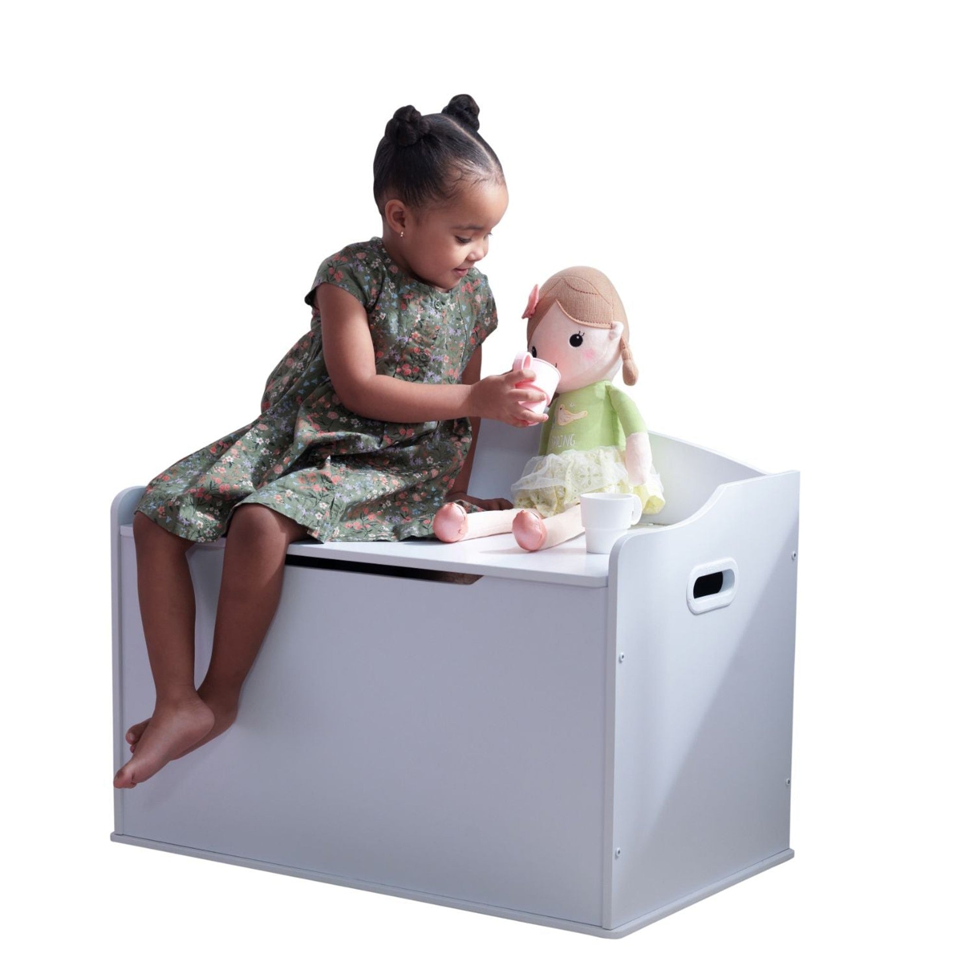 KidKraft Austin Toy Storage Box - Wooden Kids Toy Organizer with Safety Hinges for Bedroom, Playroom & Nursery - Perfect for Storing Toys, Books & Blankets