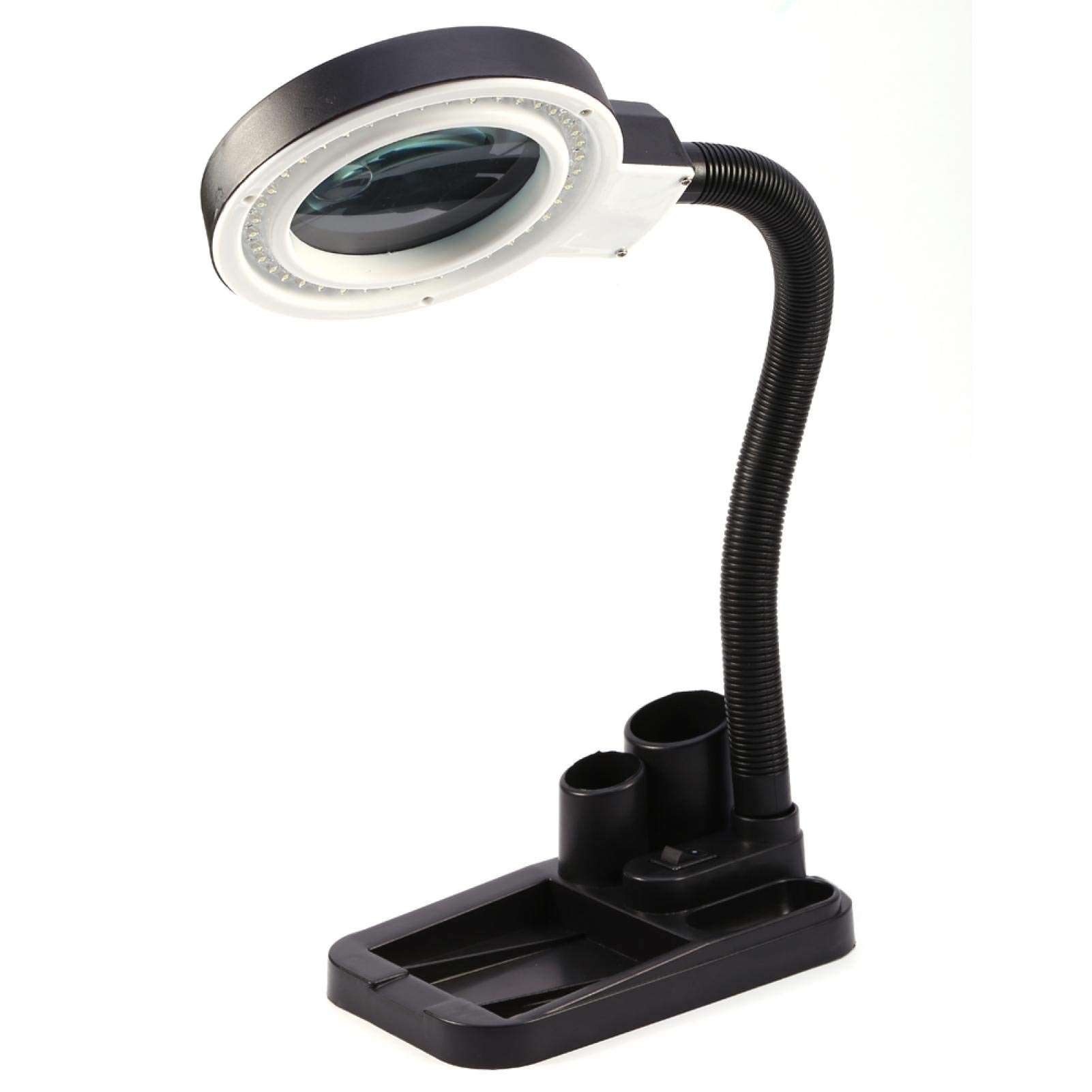 Haofy LED Magnifying Desk Lamp with 5X & 10X Magnifier - Adjustable Lighted Table & Floor Stand for Reading, Crafts, Jewelry Repair & Hobby Work | Perfect for Elderly, Watchmakers & Detailed Tasks