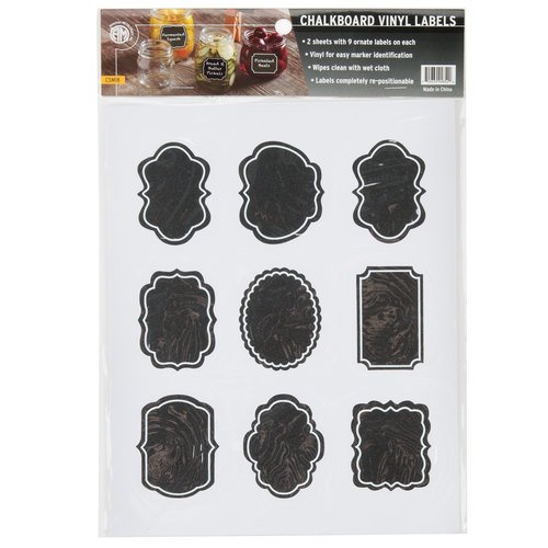 American Metalcraft Chalk Sticker Labels - CSM18 | Reusable Chalkboard Stickers for Jars, Containers & Organization | Perfect for Pantry, Kitchen & Craft Room Labeling