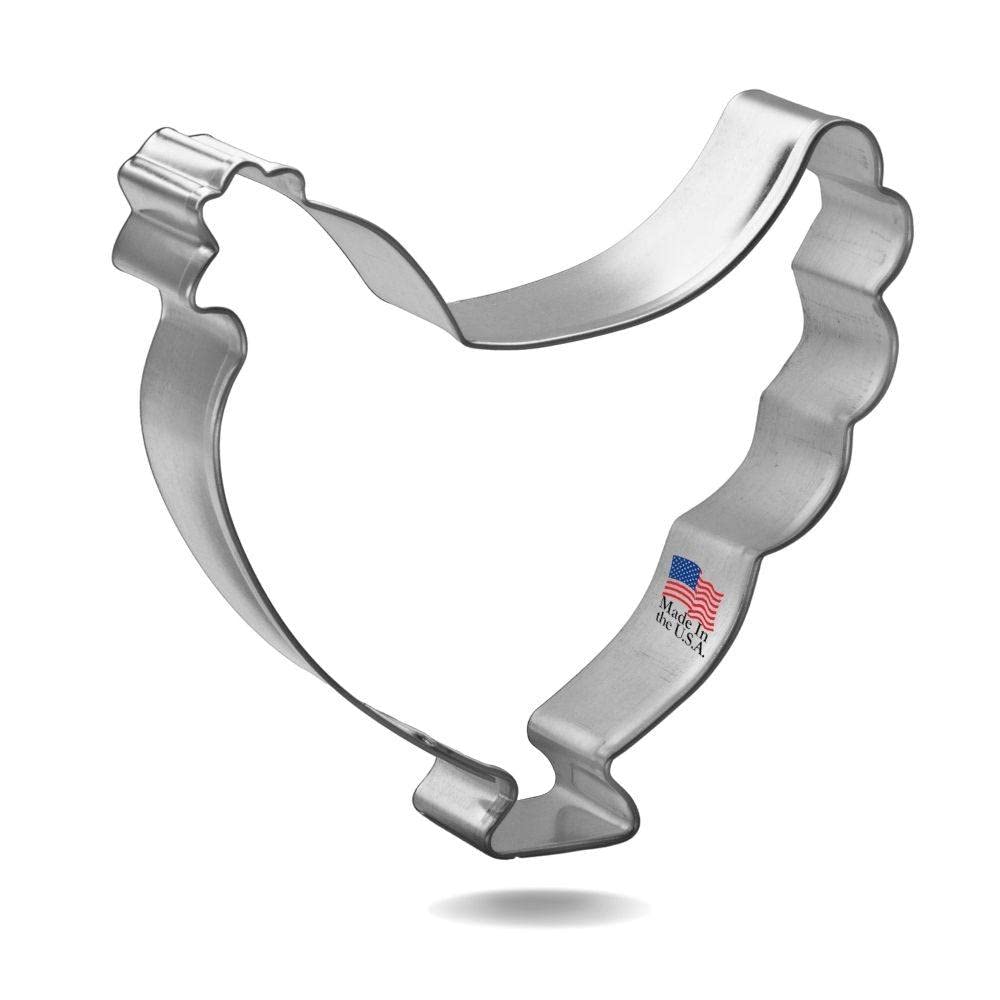 THE COOKIE CUTTER SHOP 3.75 Inch Hen Rooster Chicken Cookie Cutter - Tin Plated Steel - Made in USA - Perfect for Baking, Cake Decorating, and DIY Crafts