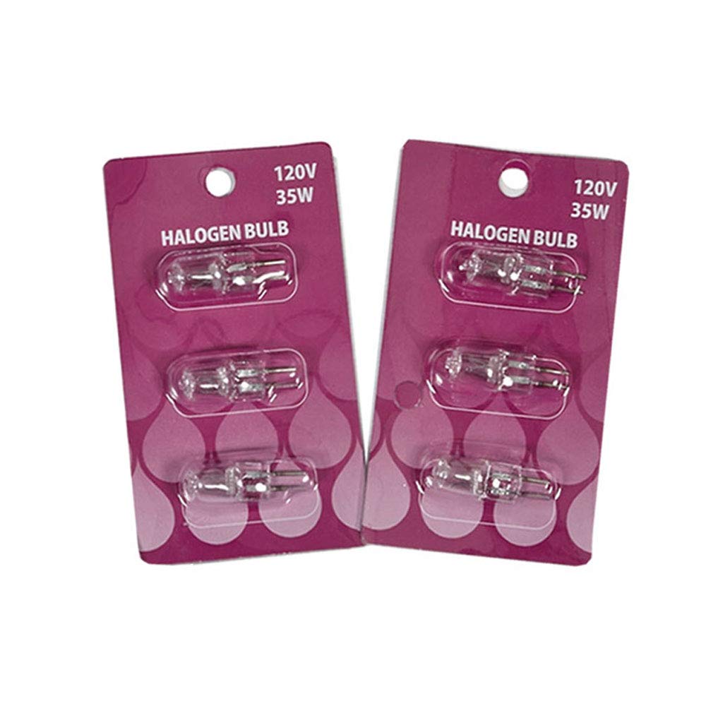 6-Piece Halogen Bulb Replacement Set for Electric Fragrance Diffuser & Oil Warmer Lamp - 120V 35W - Perfect for Aromatherapy, Home Spa, and Relaxation
