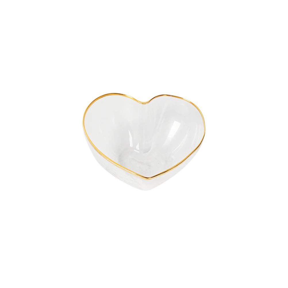 UPKOCH Glass Serving Bowls - Crystal Heart Shaped Salad Bowl for Rice, Soup, Noodles, Ice Cream & Cereal | Elegant Mixing & Serving Dish for Parties, Dining & Entertaining | Microwave & Dishwasher Safe