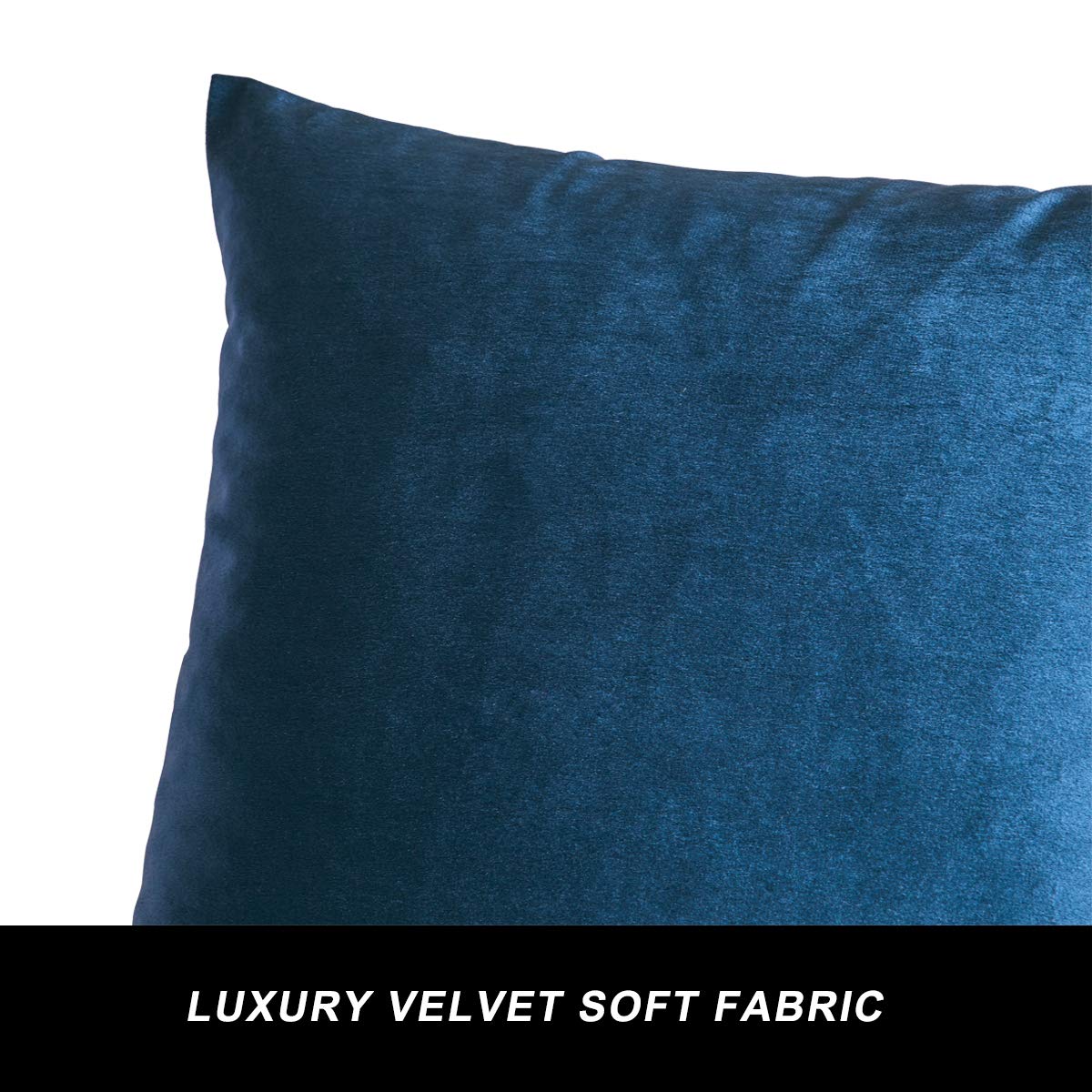 GIGIZAZA Velvet Decorative Throw Pillow Covers Set of 2 - 22x22 Inch Blue Square Cushion Covers for Sofa, Couch & Bed - Soft Luxury Pillow Cases for Living Room, Bedroom & Home Decor