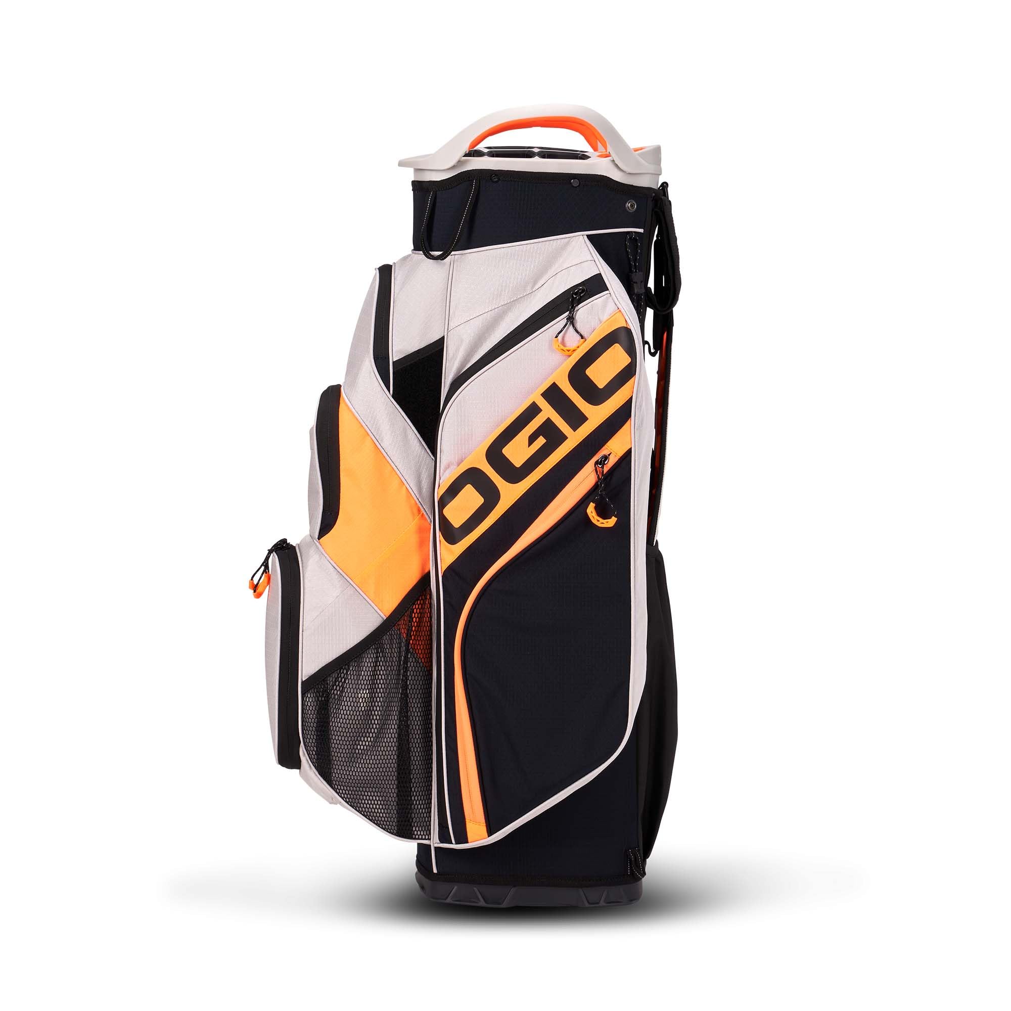 OGIO Golf WOODE Cart Bag 2024 - Lightweight Durable Golf Stand Bag with 14-Way Divider, Cooler Pocket & Rain Hood - Perfect for Golf Carts & Push Carts (Gray)