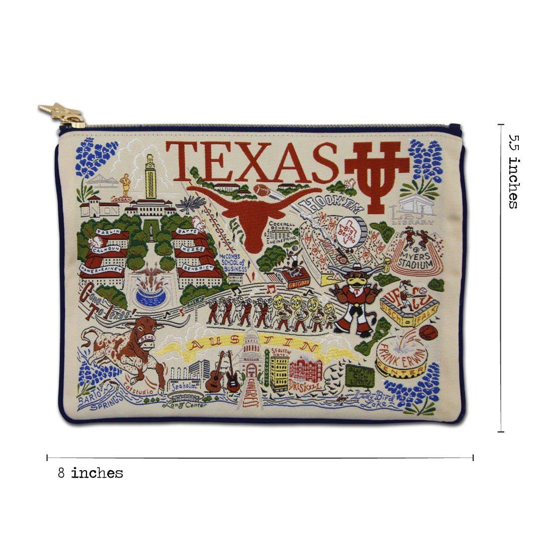 University of Texas Longhorns College Zip Pouch - Stylish Wallet, Clutch, Handbag & Makeup Bag for School, Travel & Daily Essentials
