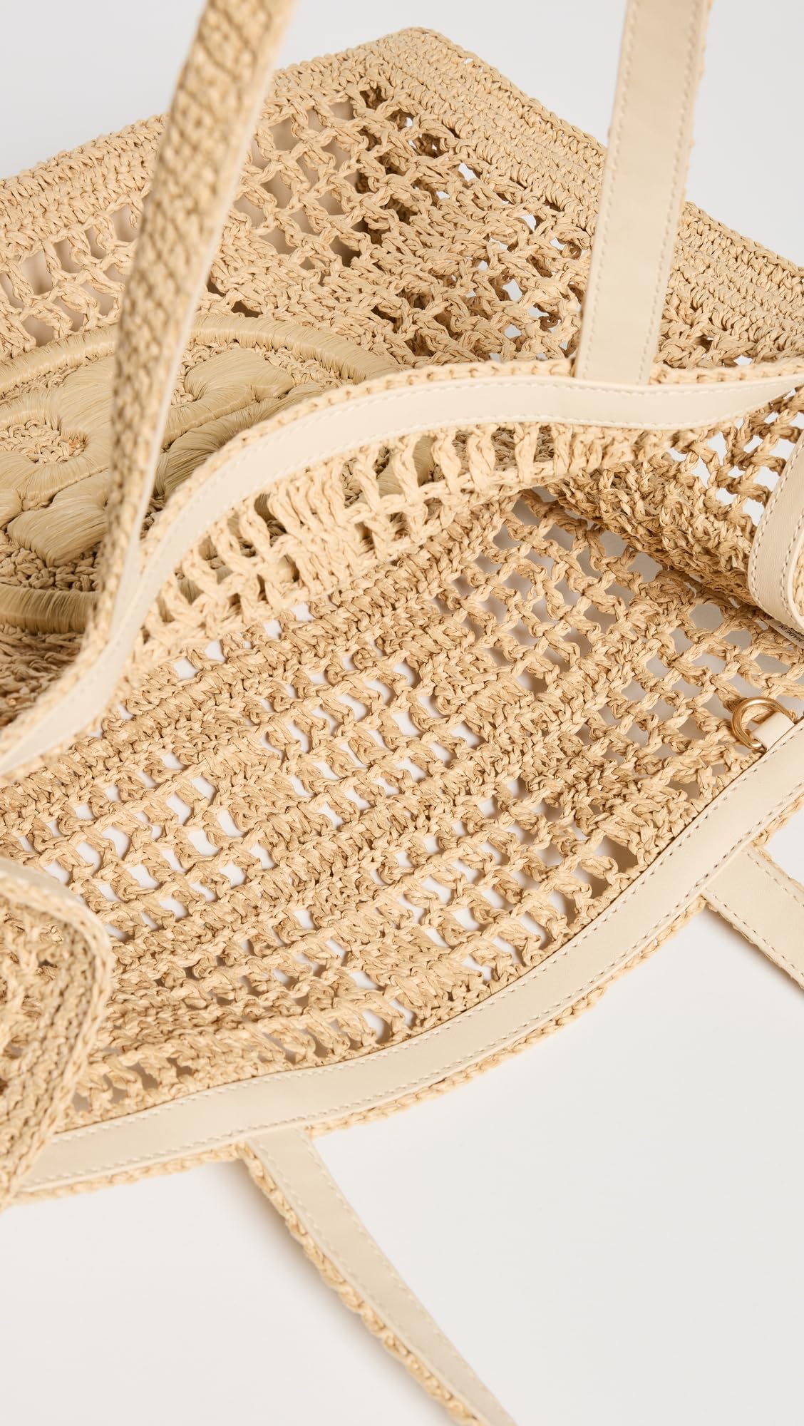 Tory Burch Ella Small Crochet Tote Bag for Women - Elegant Handmade Woven Purse for Everyday Use, Beach, Shopping & Travel
