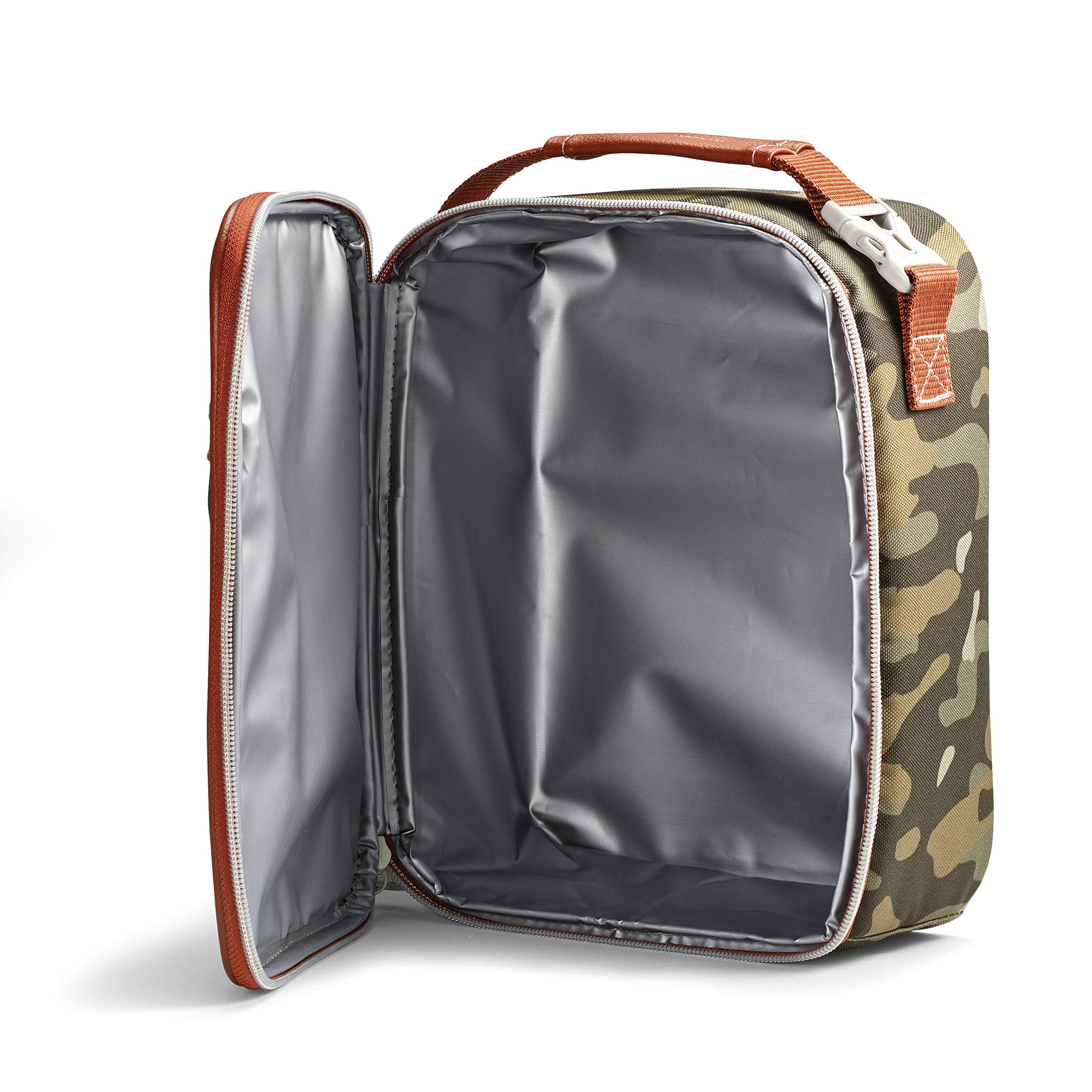 Fit & Fresh Foundry Insulated Lunch Bag for Adults - Camo Design with Side & Front Pockets, Includes Stainless Steel Tumbler & 2 Food Containers - Perfect for Work, School, Picnics & Outdoor Activities