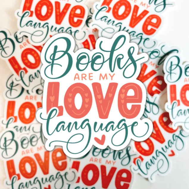 Books Are My Love Language Sticker - Cute Book Lover Vinyl Decal for Laptops, Water Bottles, Notebooks - Perfect Gift for Readers & Bookworms
