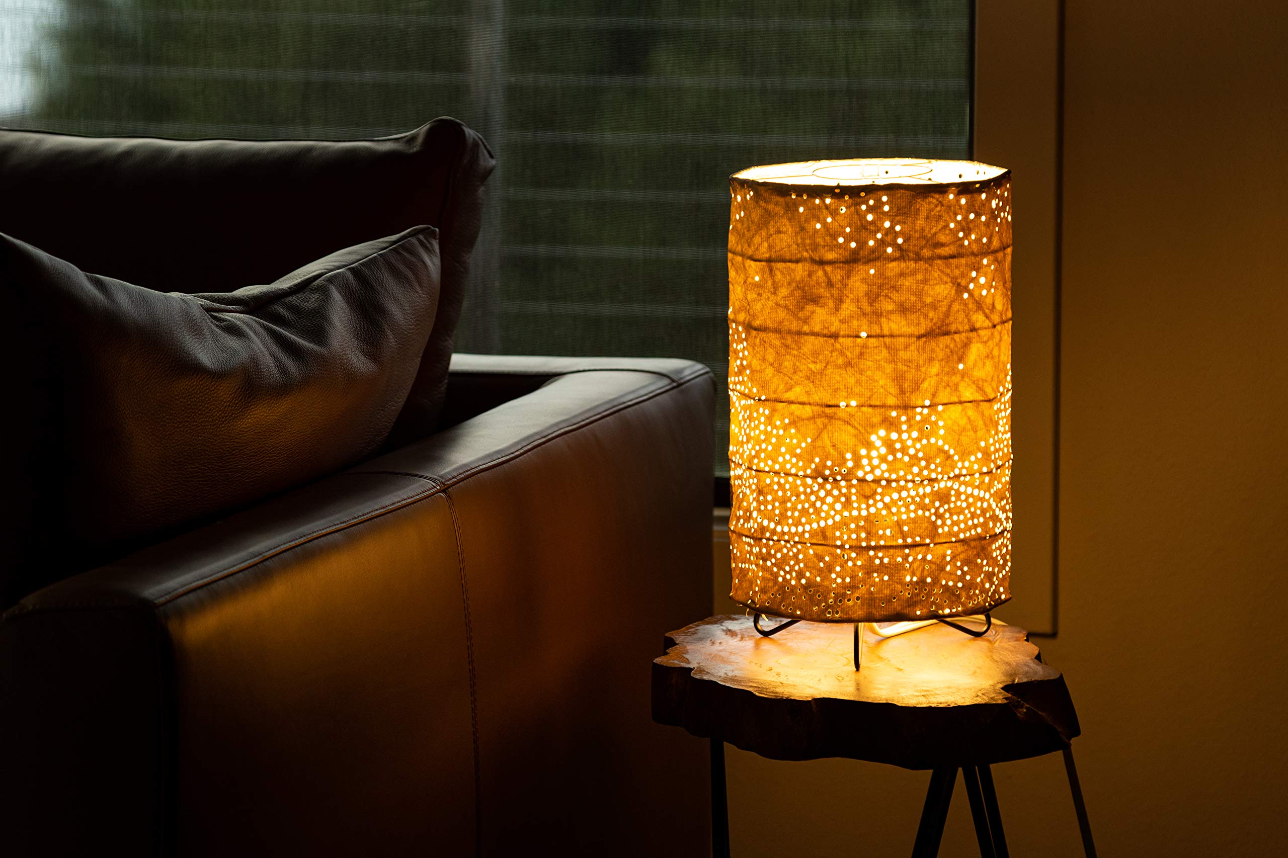 Soji Stella Solace Cylinder Northwest Table Lamp - Modern LED Bedside Lamp for Living Room, Bedroom & Office - Warm White Light, Adjustable Brightness, Energy Efficient Design
