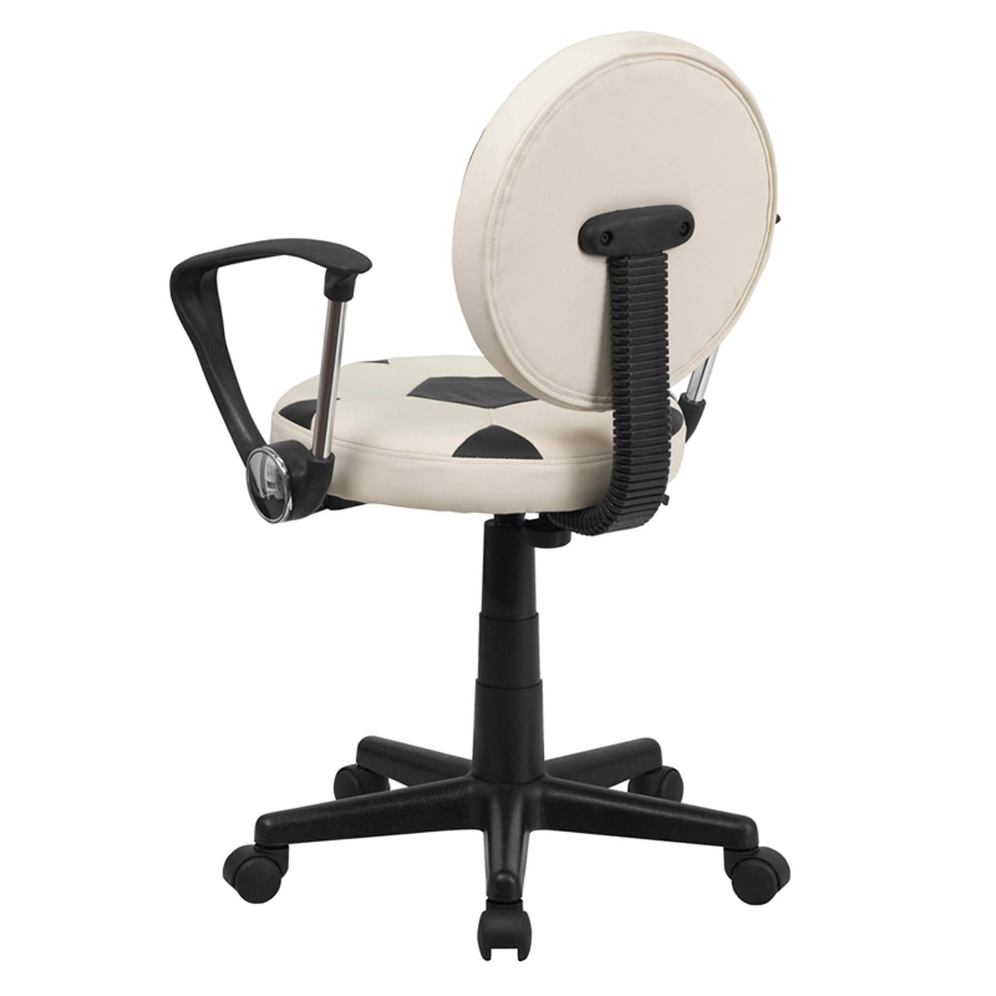 Flash Furniture Billy Soccer Swivel Task Office Chair with Arms - Ergonomic Desk Chair for Home & Office - Perfect for Gaming, Studying & Remote Work