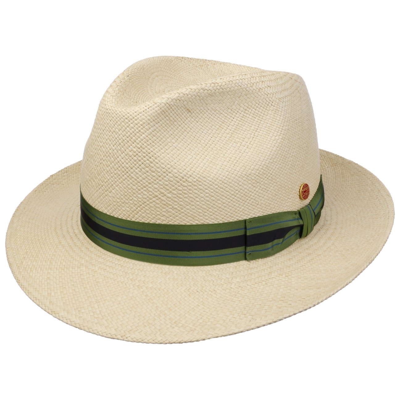 Stylish Mayser Albenga Green Stripes Panama Hat for Women - Breathable Summer Sun Hat for Beach, Travel & Outdoor Activities