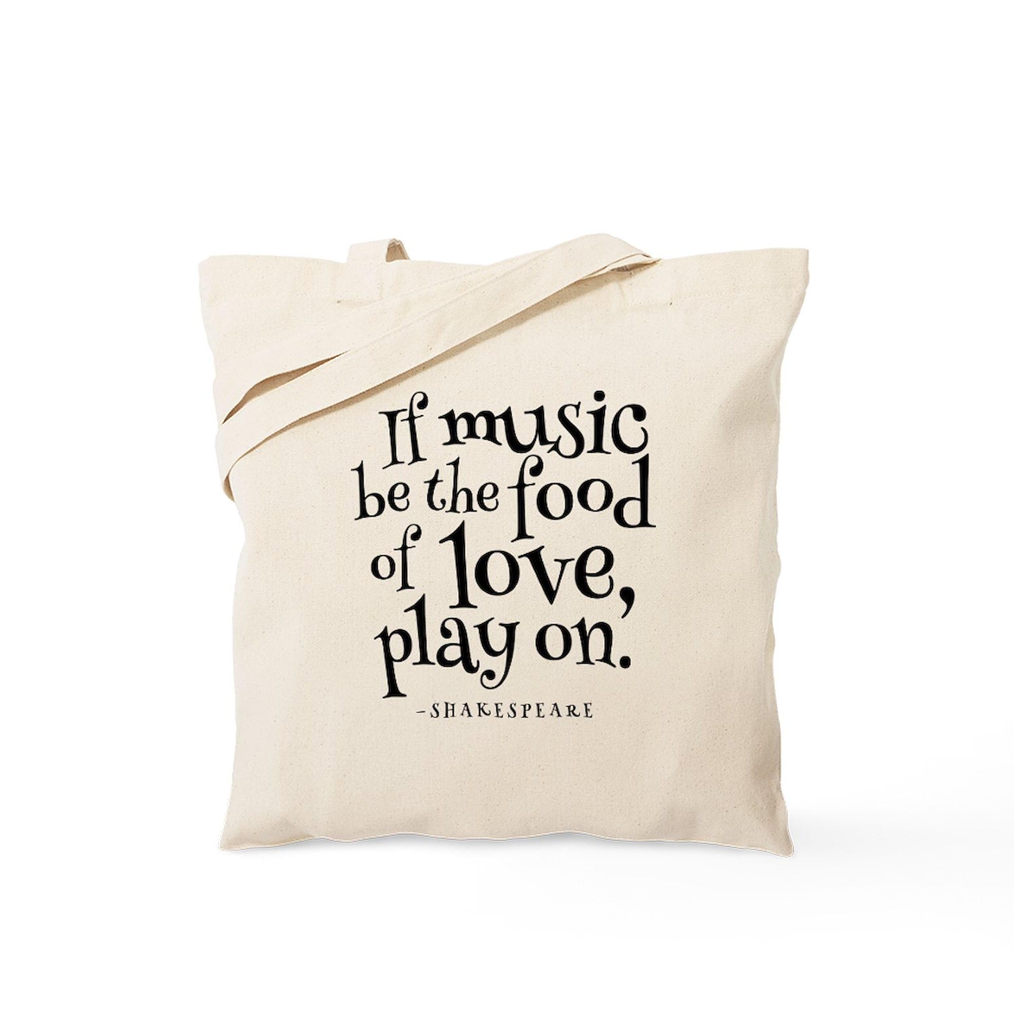 Eco-Friendly If Music Be The Food Of Love Canvas Tote Bag - Reusable Grocery Shopping Bag for Music Lovers, Perfect for Concerts, Beach Trips & Daily Errands